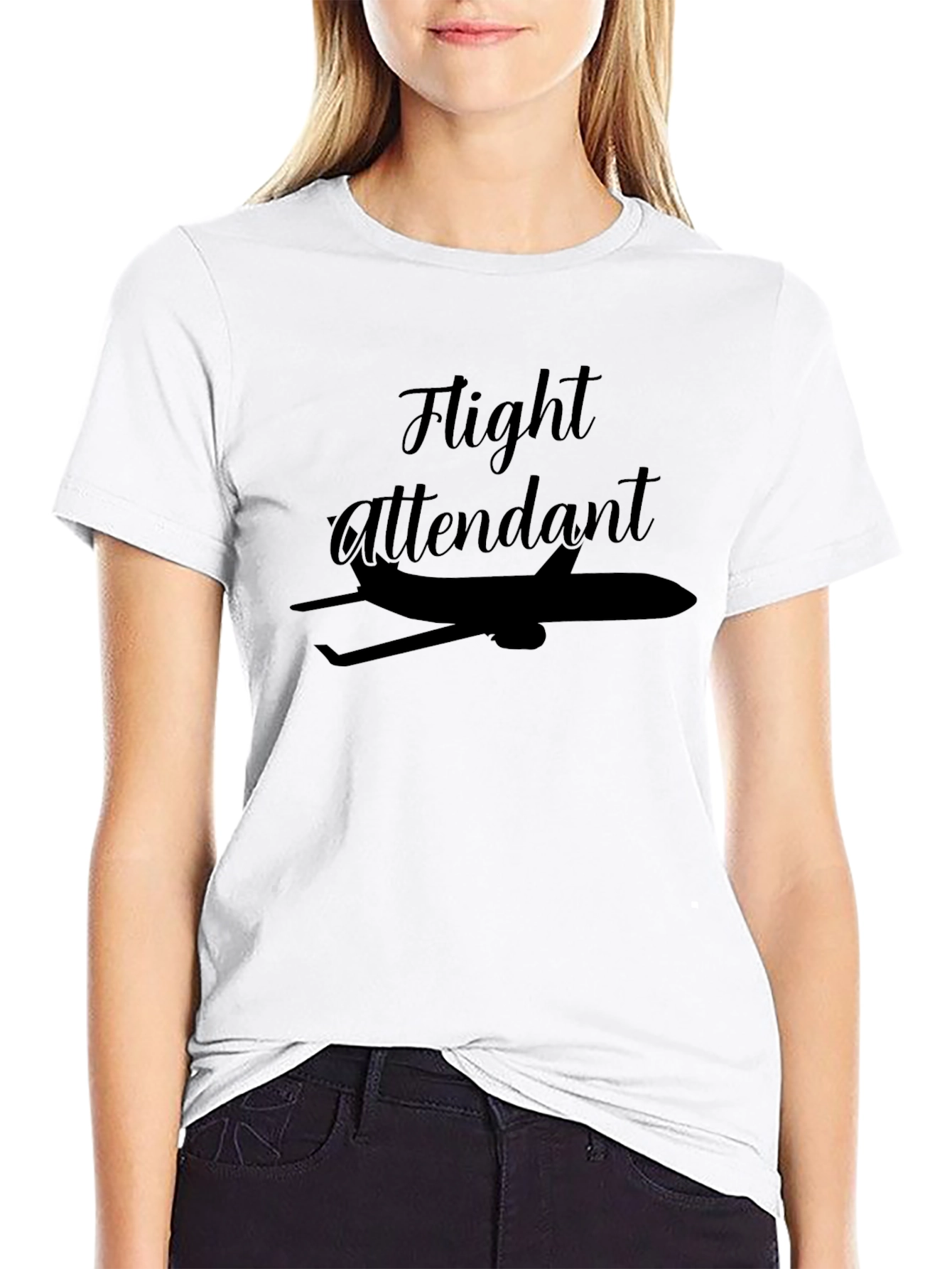 Flight Attendant T-Shirt - Plane Design