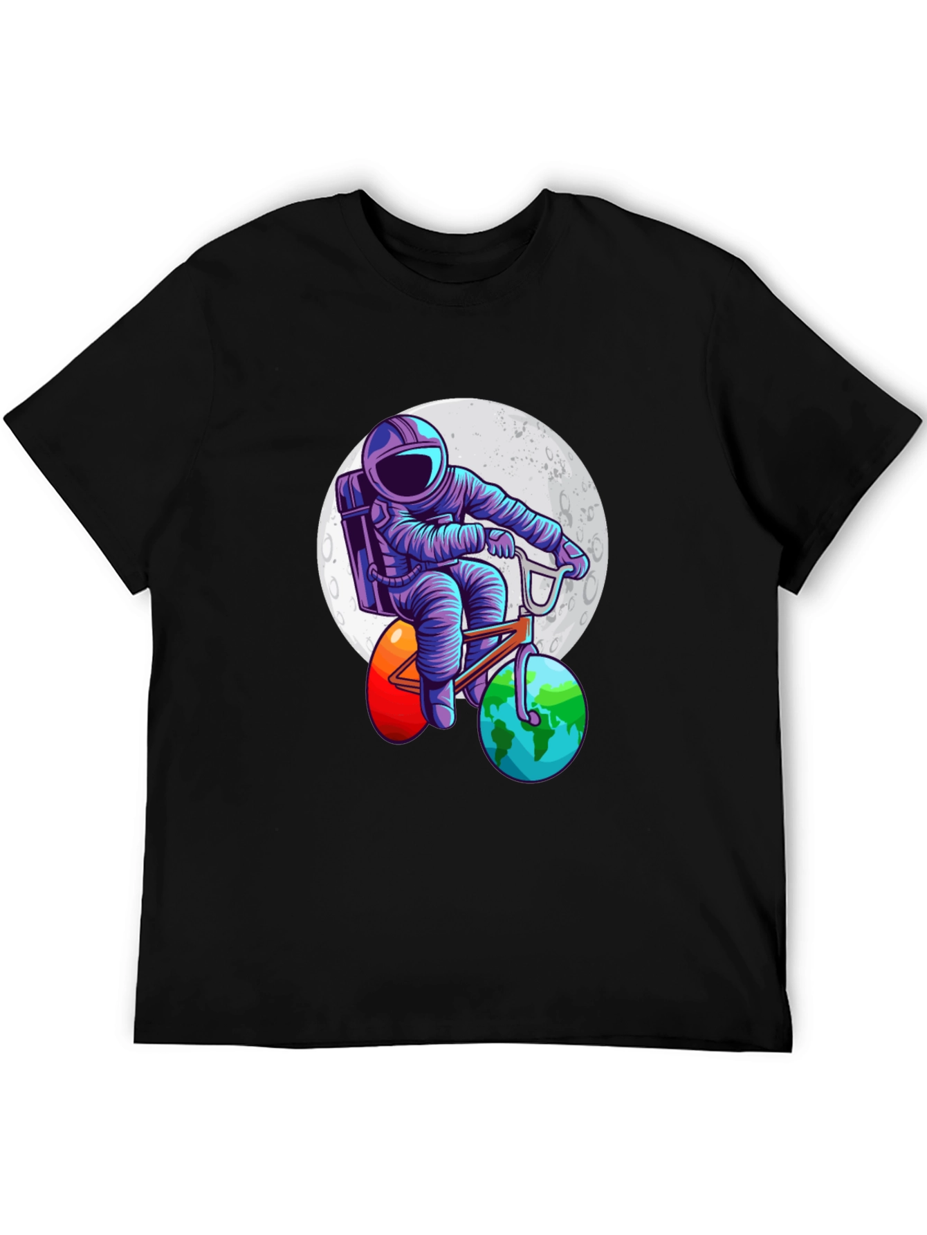 Astronaut Bicycle T-Shirt - Space Adventure Design