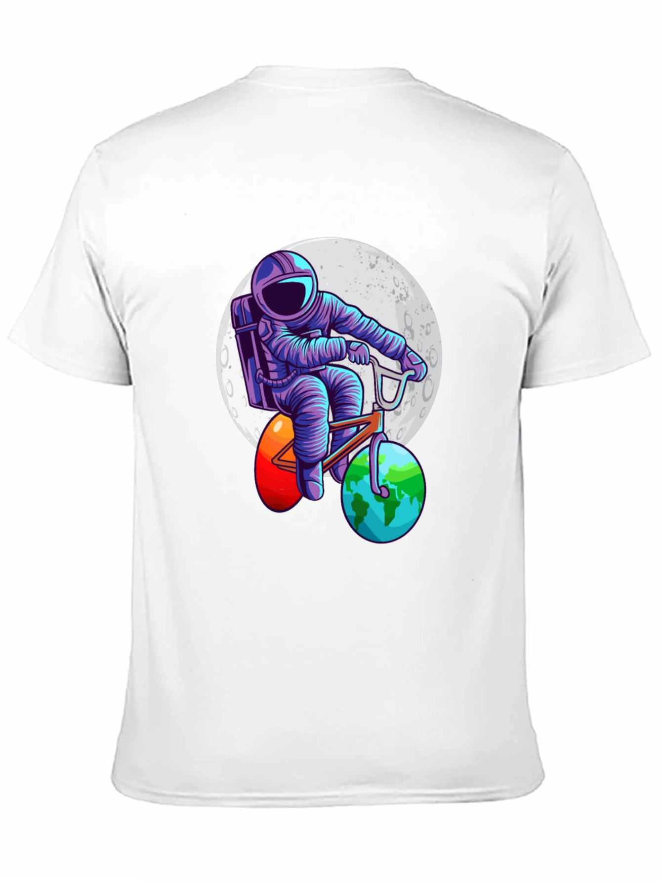 Astronaut Bicycle T-Shirt - Space Adventure Design