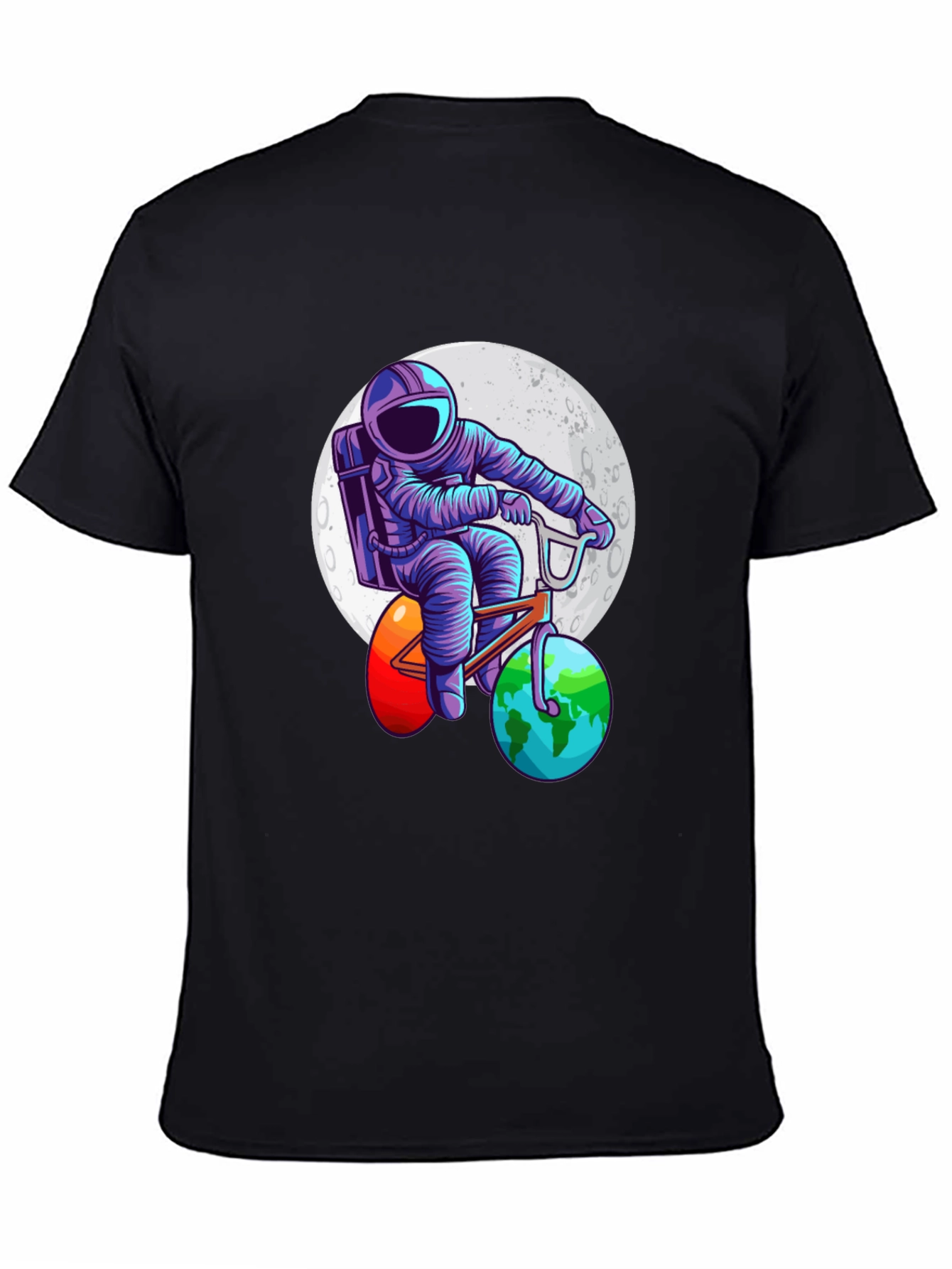 Astronaut Bicycle T-Shirt - Space Adventure Design