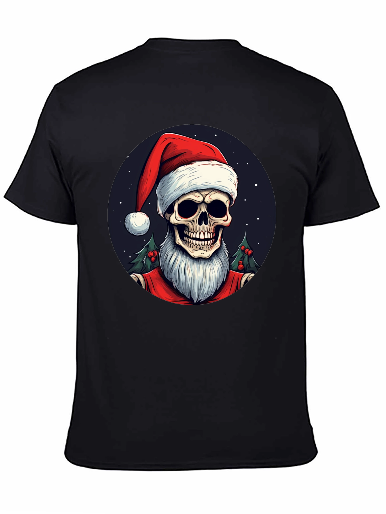 Skull Santa Graphic Tee - Holiday Humor
