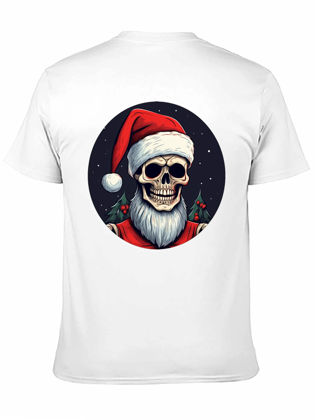 Skull Santa Graphic Tee - Holiday Humor