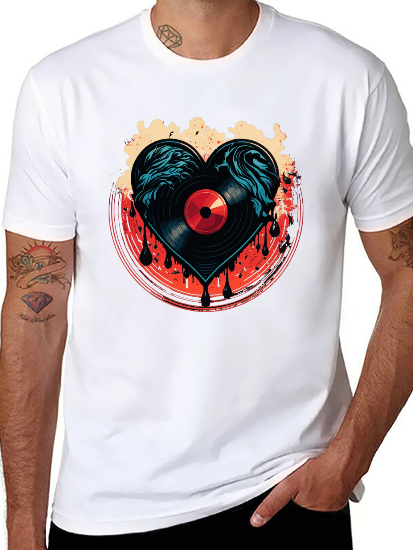 Vinyl Heart T-Shirt - Music Lover Tee