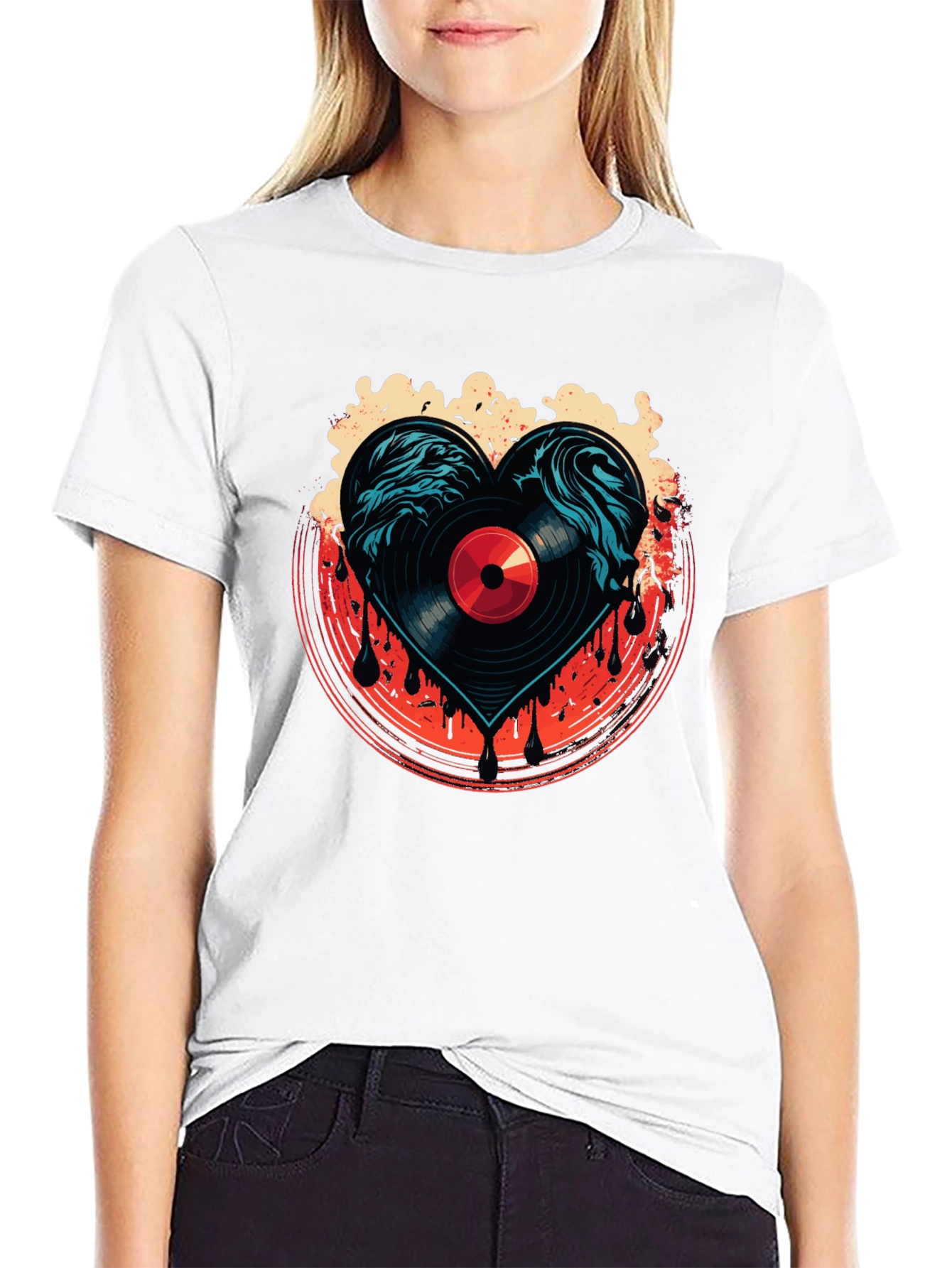 Vinyl Heart T-Shirt - Music Lover Tee
