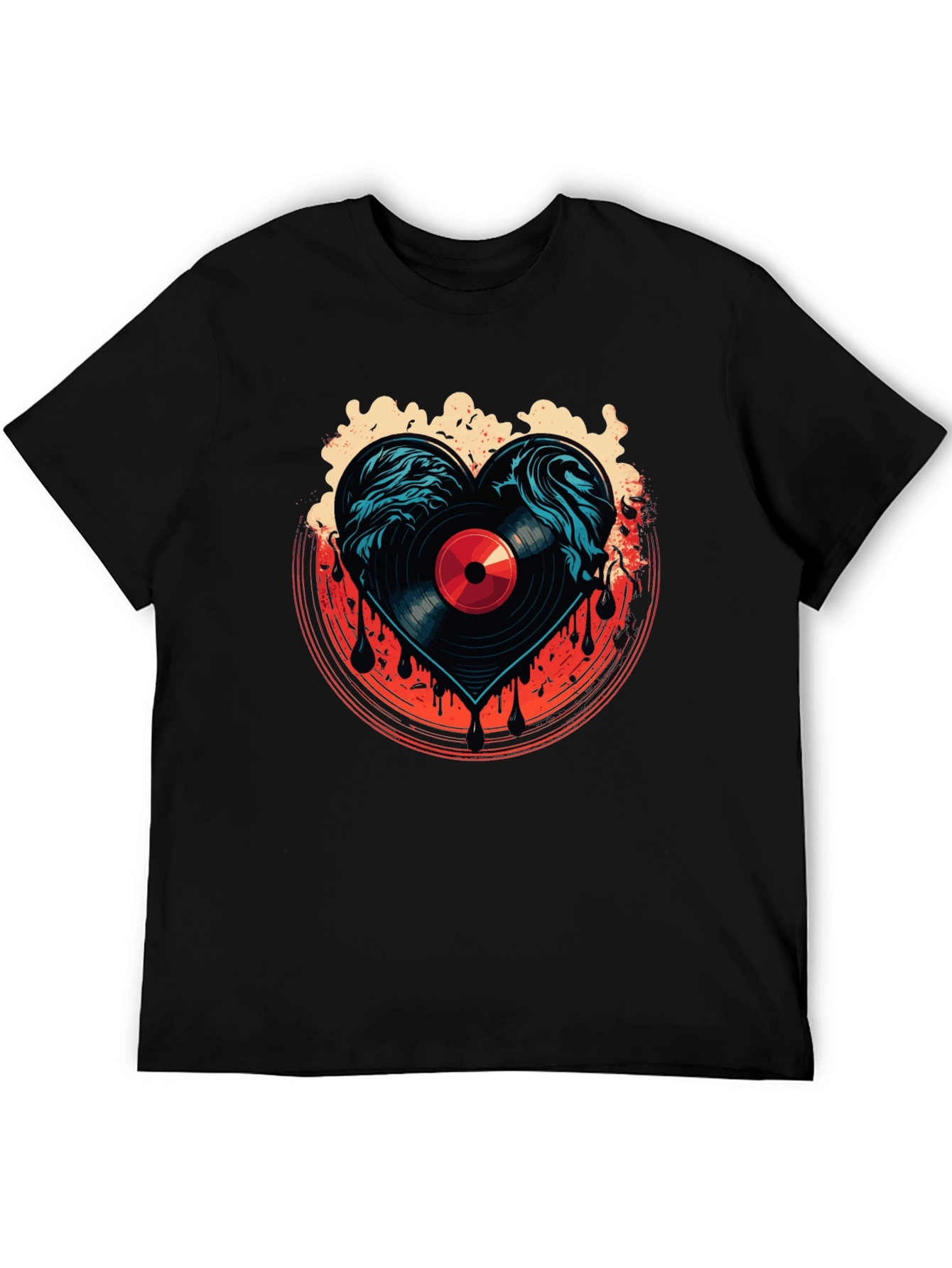 Vinyl Heart T-Shirt - Music Lover Tee