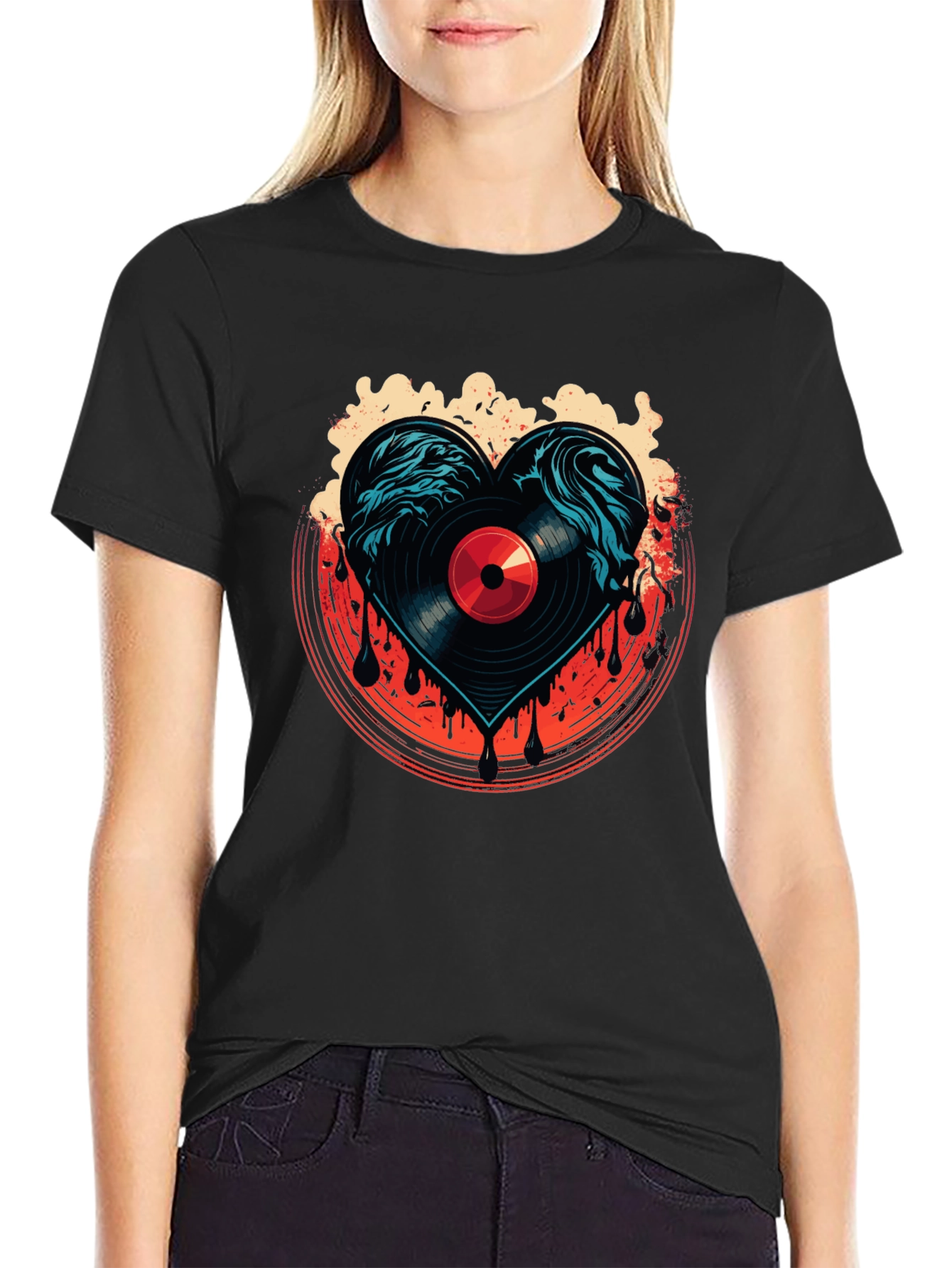 Vinyl Heart T-Shirt - Music Lover Tee