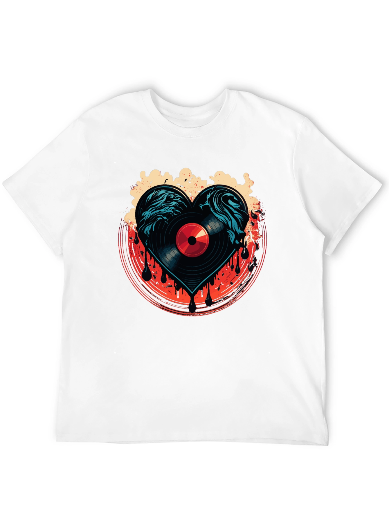Vinyl Heart T-Shirt - Music Lover Tee