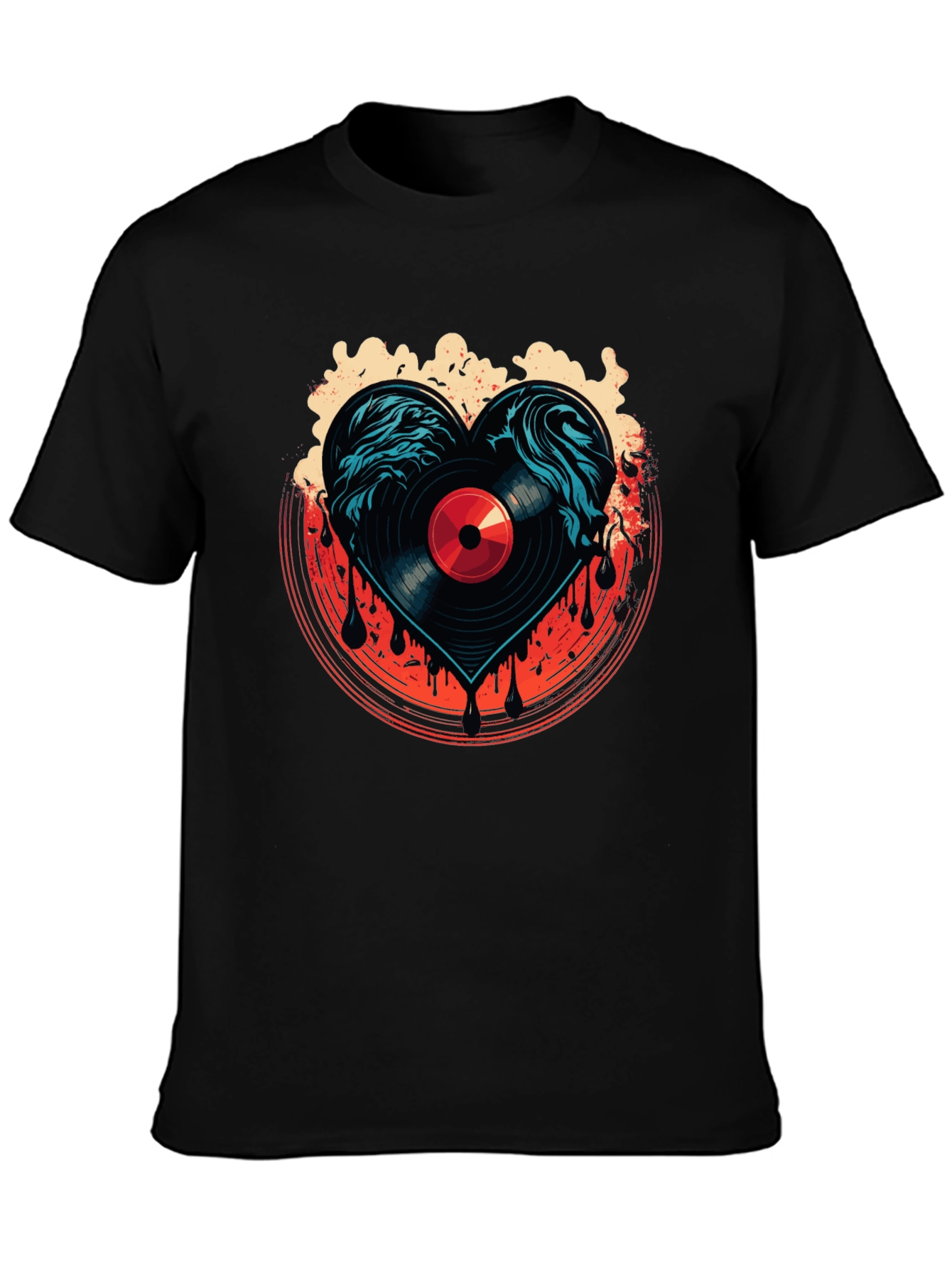 Vinyl Heart T-Shirt - Music Lover Tee
