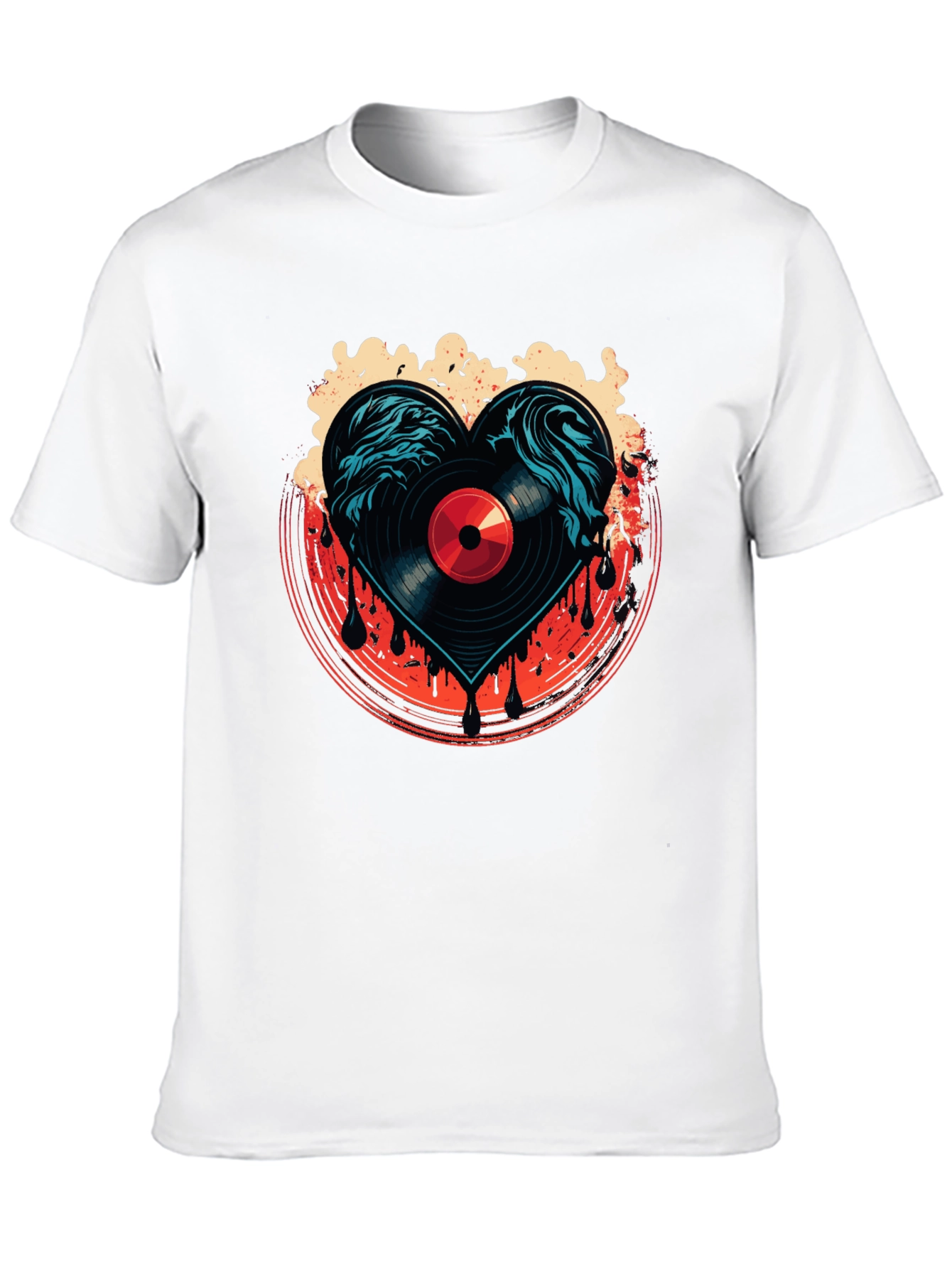 Vinyl Heart T-Shirt - Music Lover Tee