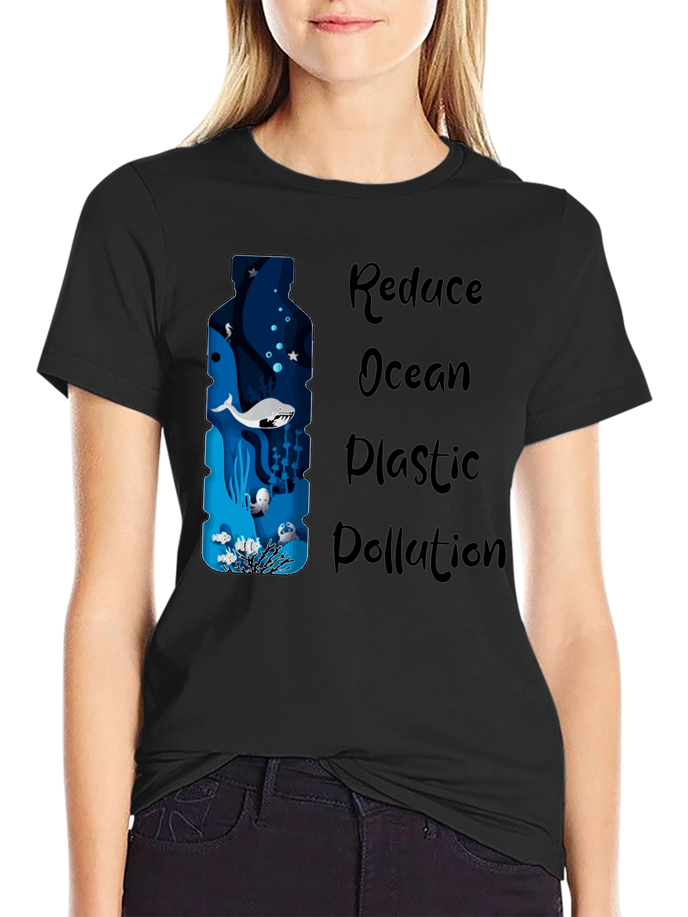 Reduce Ocean Plastic Pollution Graphic T-Shirt