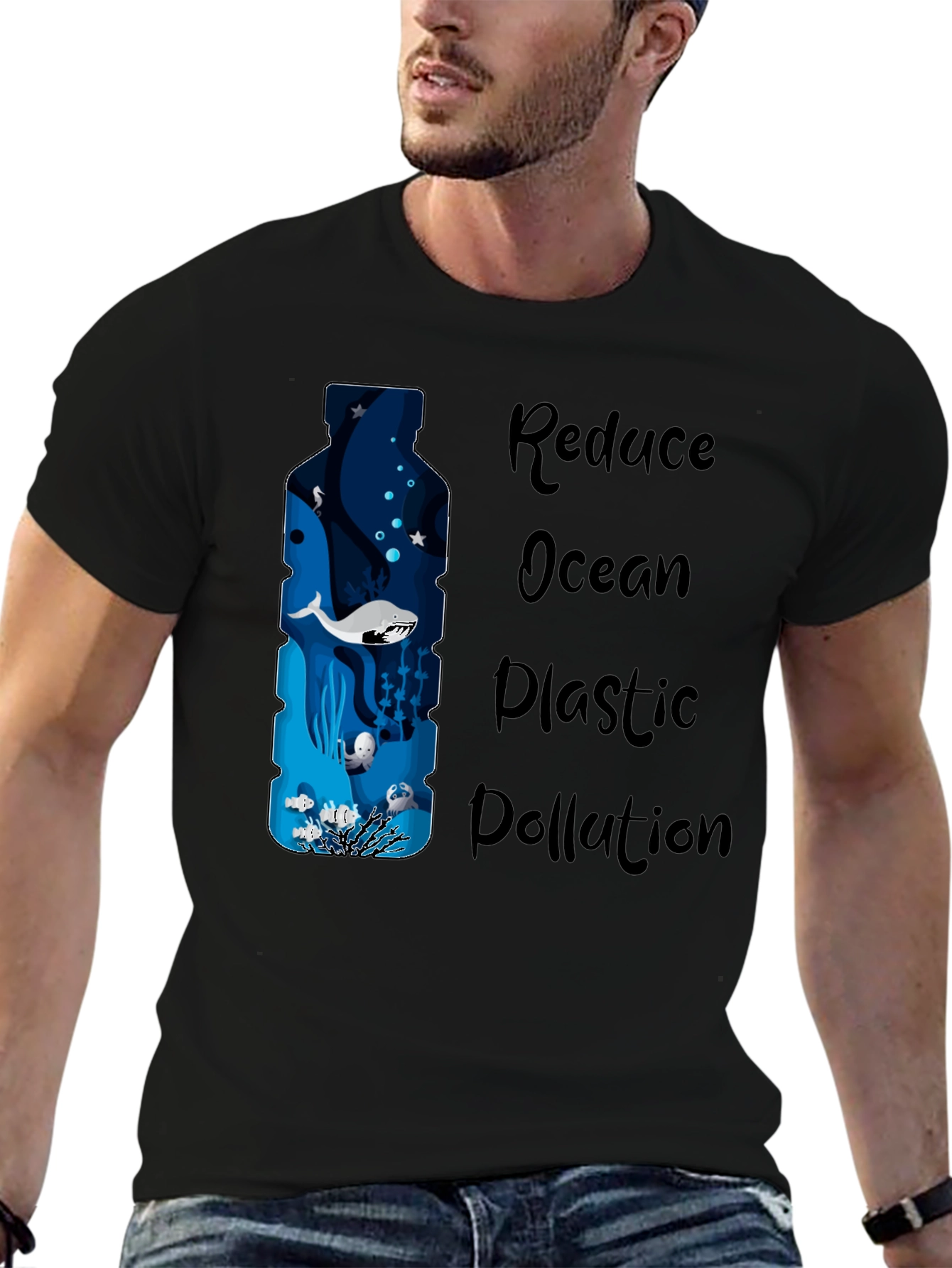 Reduce Ocean Plastic Pollution Graphic T-Shirt