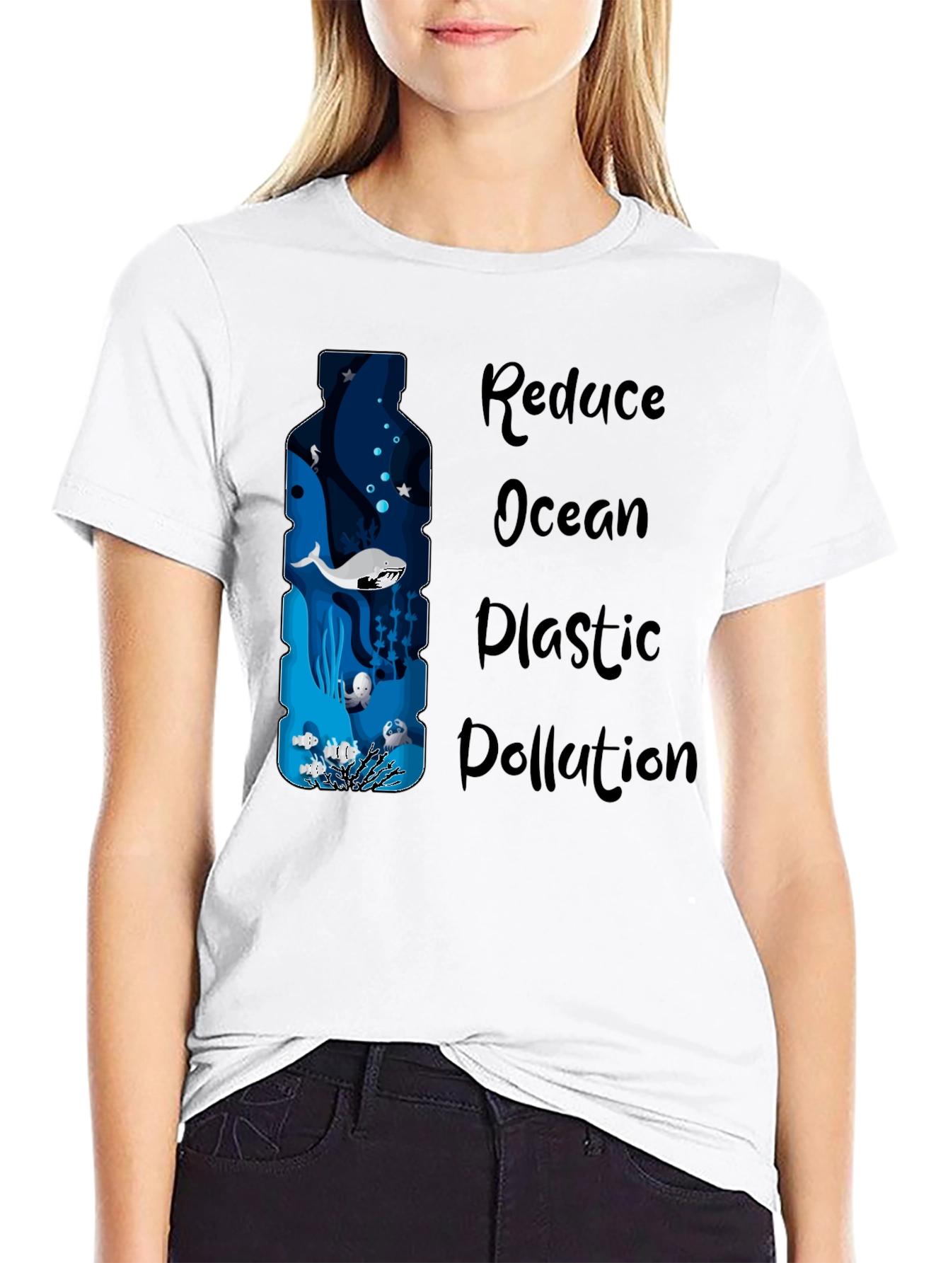 Reduce Ocean Plastic Pollution Graphic T-Shirt
