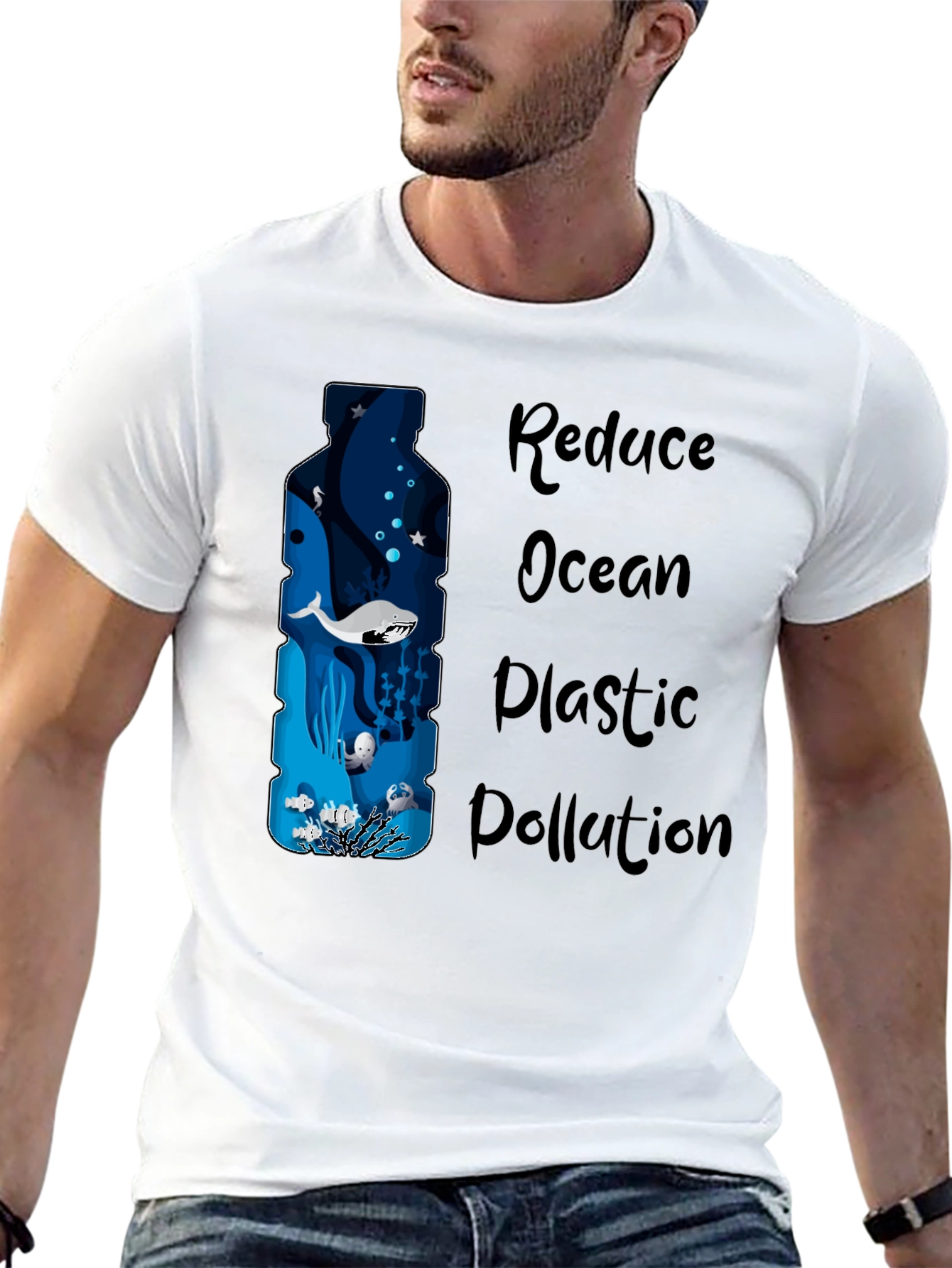 Reduce Ocean Plastic Pollution Graphic T-Shirt