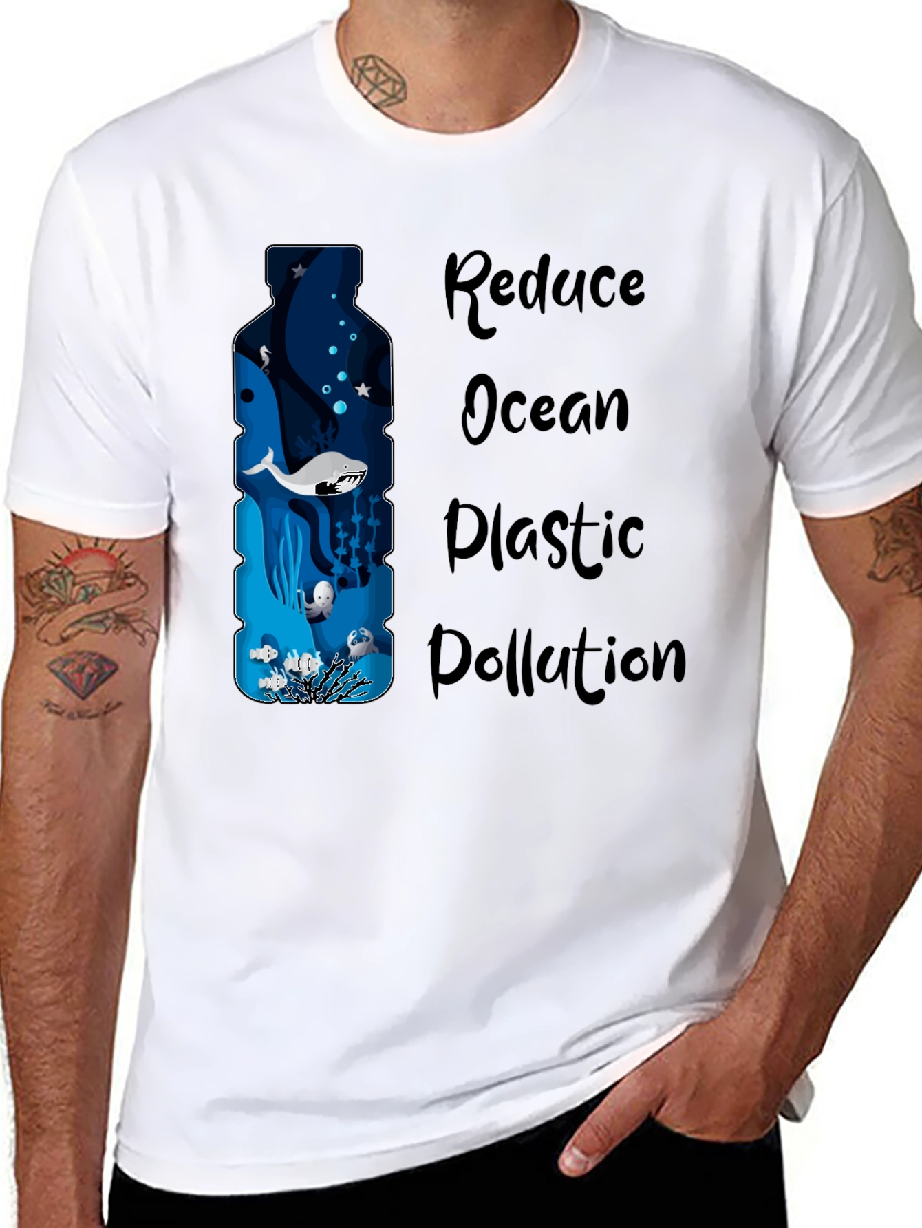 Reduce Ocean Plastic Pollution Graphic T-Shirt