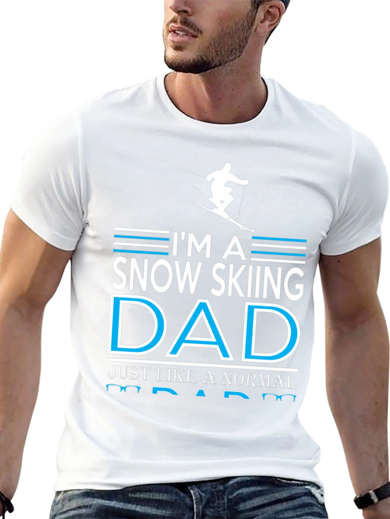 Snow Skiing Dad Graphic T-Shirt