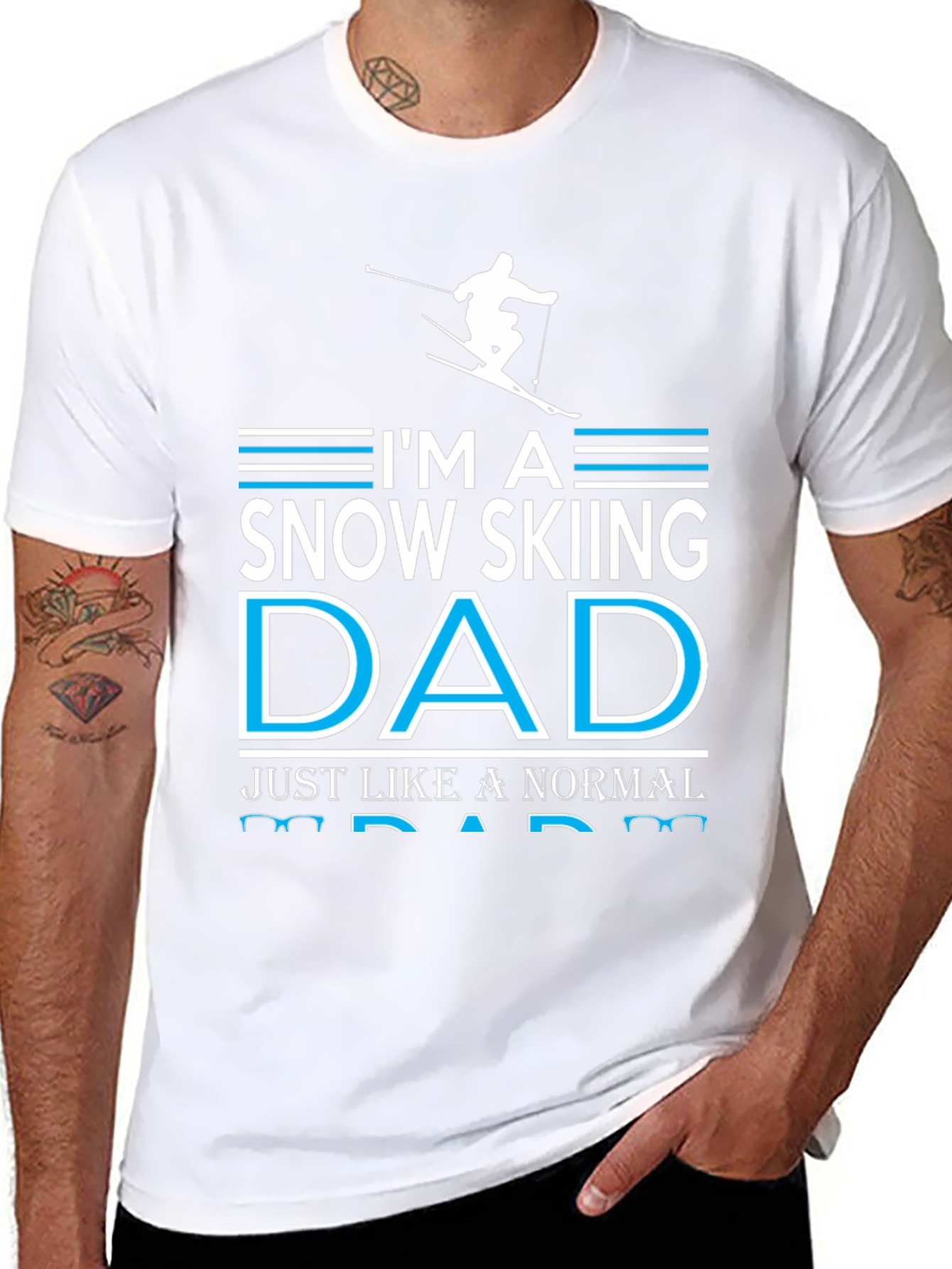Snow Skiing Dad Graphic T-Shirt