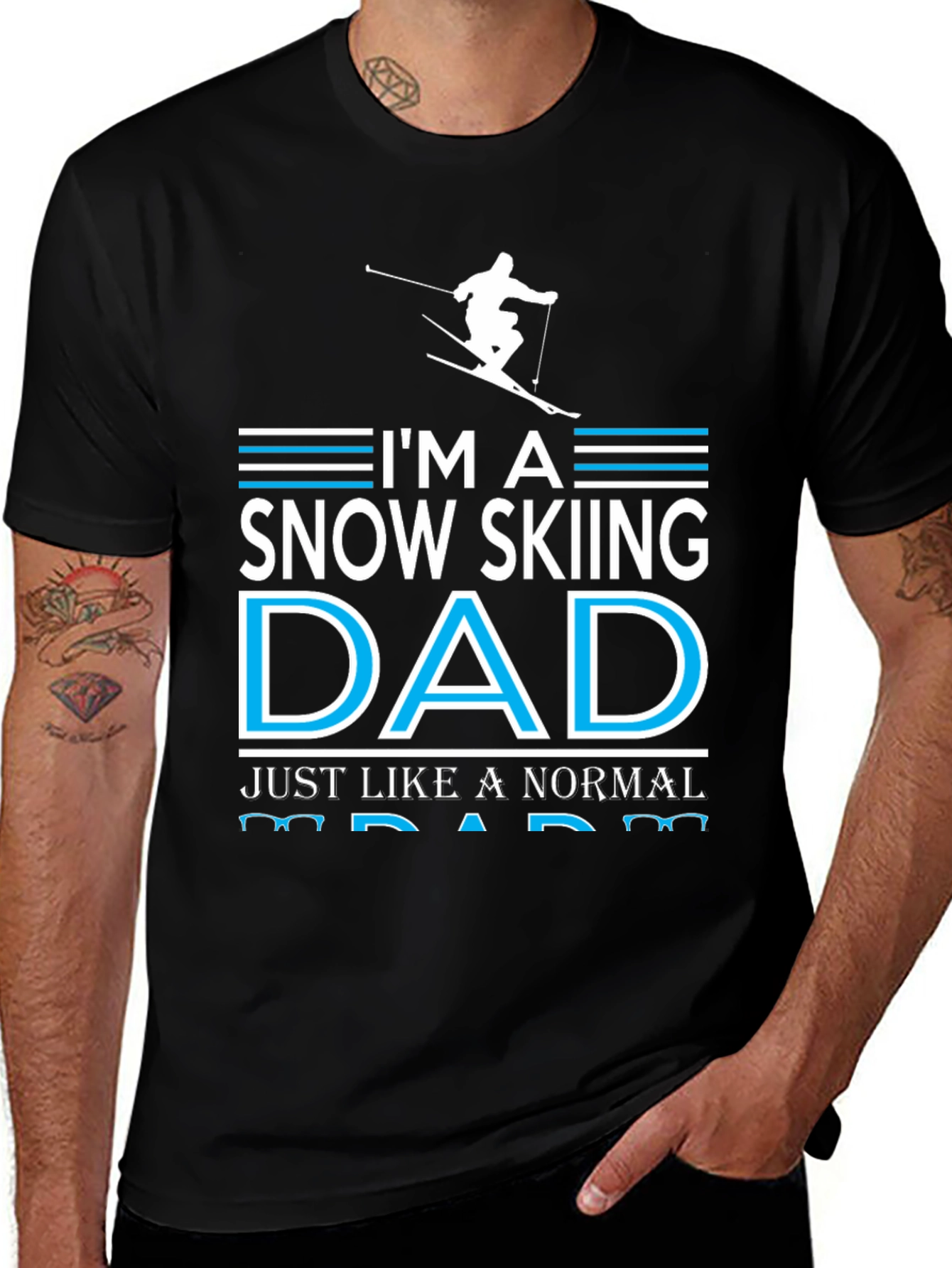 Snow Skiing Dad Graphic T-Shirt