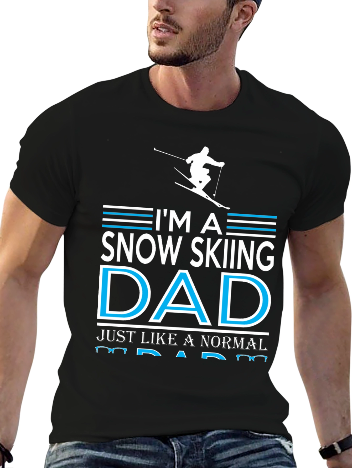 Snow Skiing Dad Graphic T-Shirt