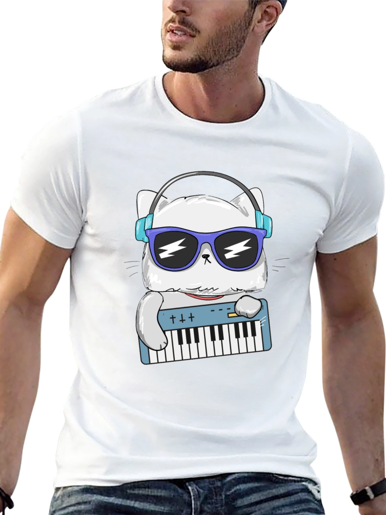 Cool Cat Keyboardist T-Shirt