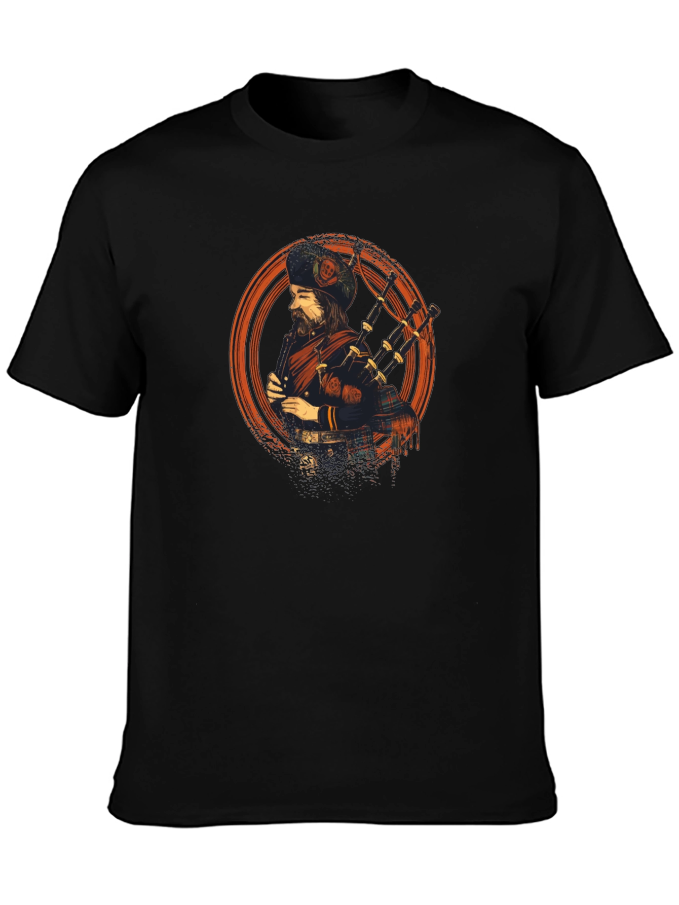Scottish Bagpiper Graphic Tee - Cool Design T-Shirt