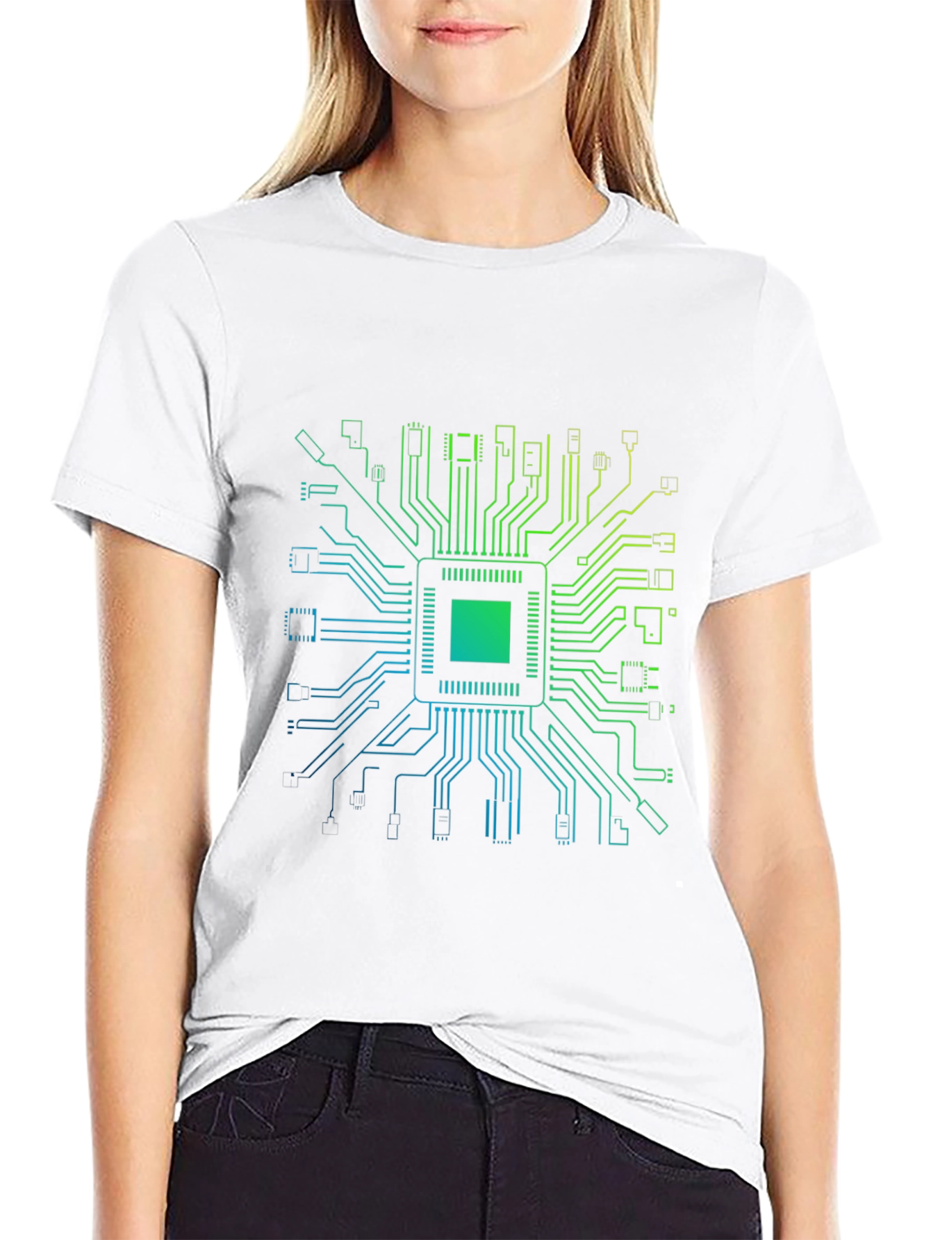 Circuit Board Graphic Black T-Shirt