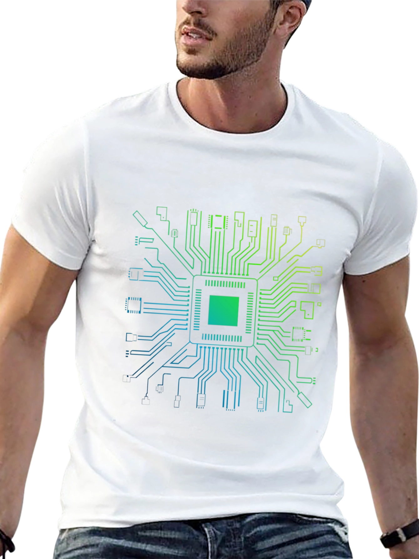 Circuit Board Graphic Black T-Shirt