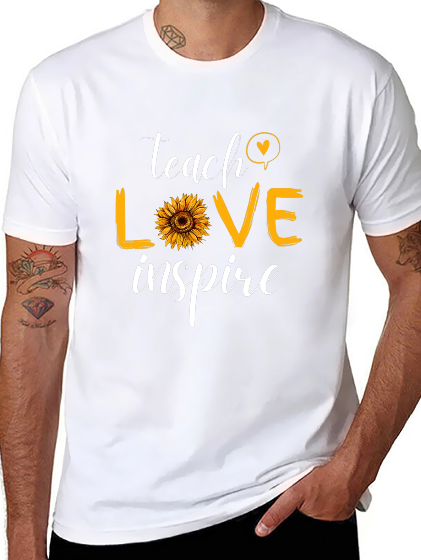 Teach Love Inspire T-Shirt Sunflower Graphic