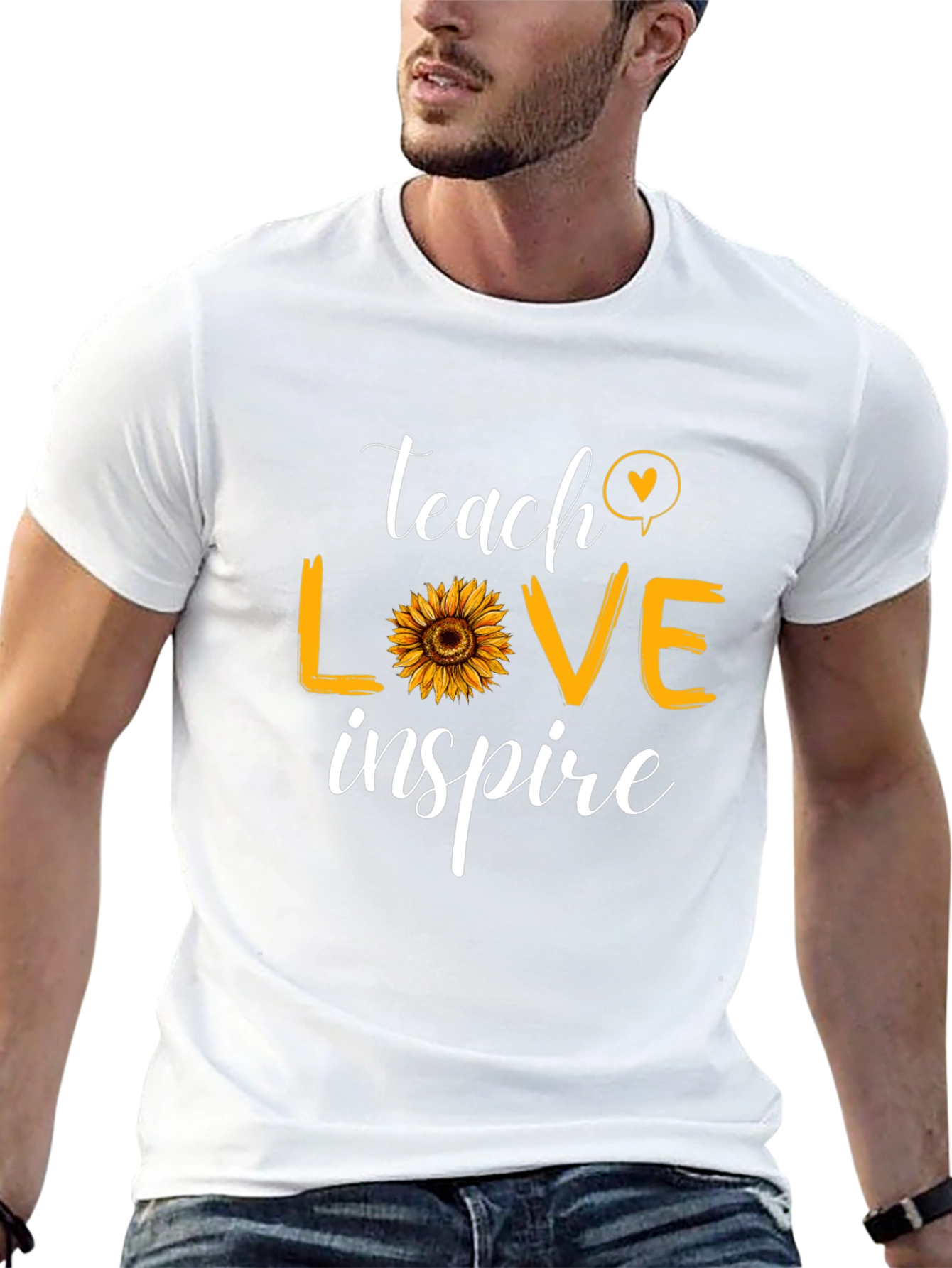 Teach Love Inspire T-Shirt Sunflower Graphic