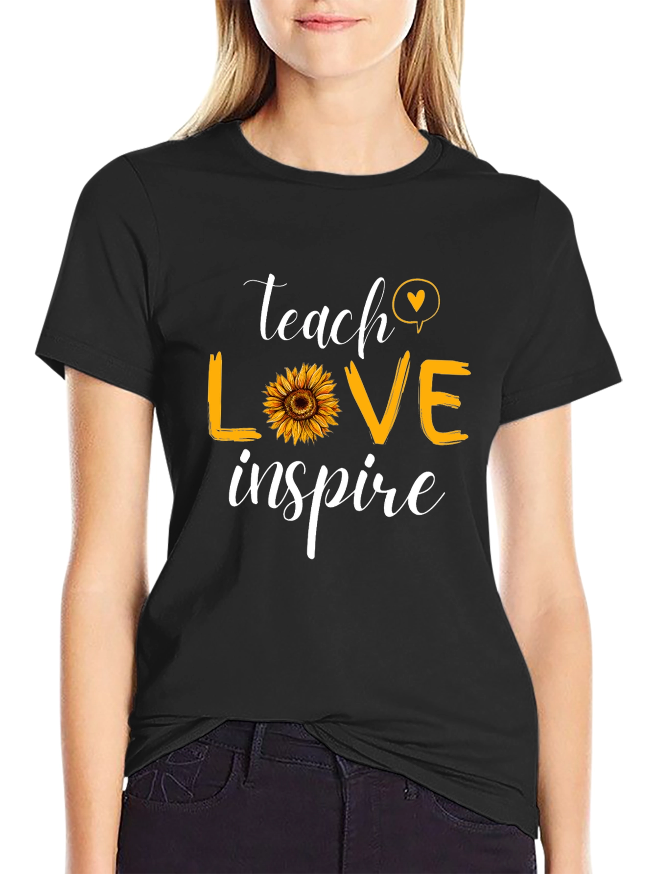 Teach Love Inspire T-Shirt Sunflower Graphic