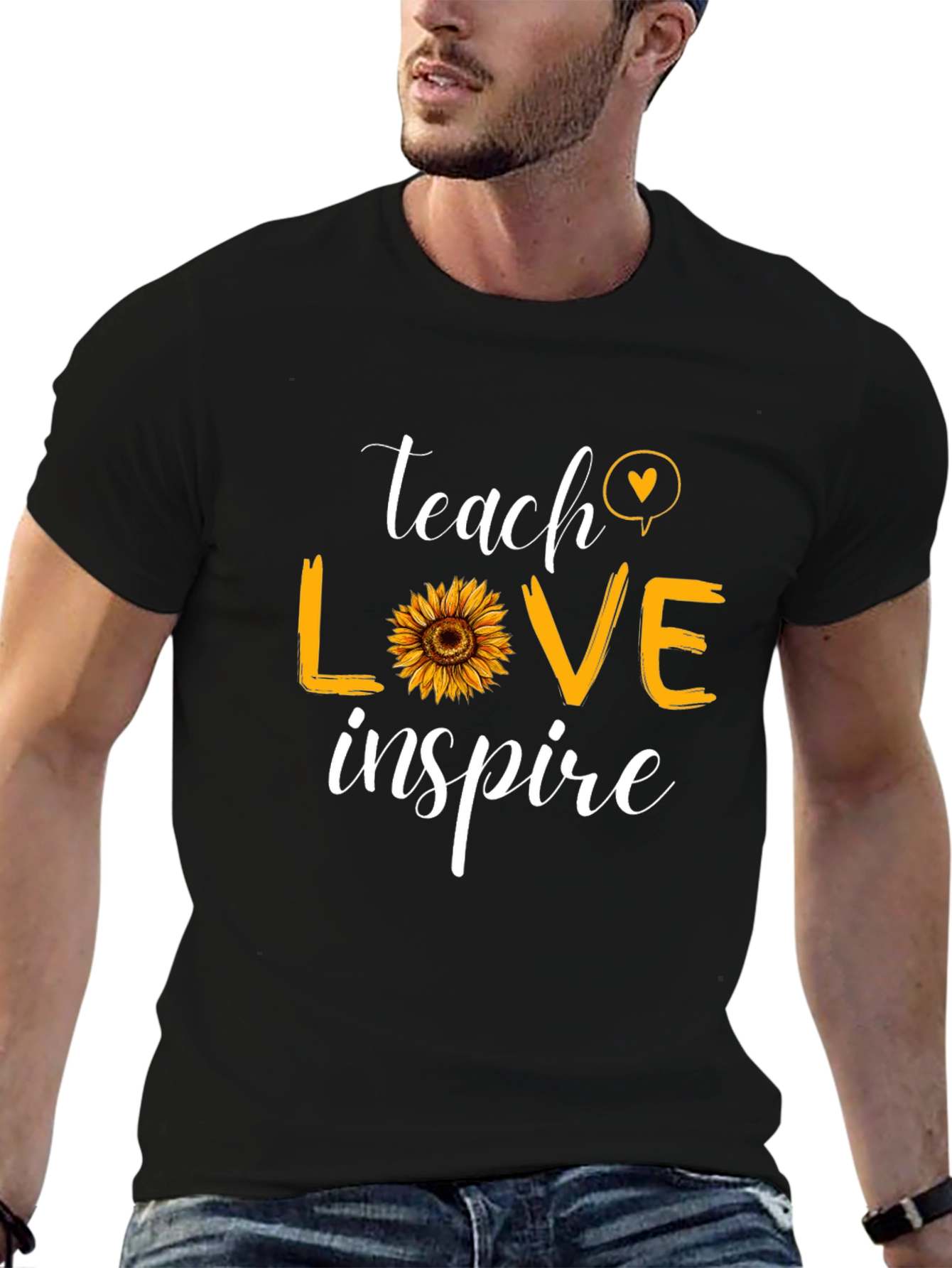 Teach Love Inspire T-Shirt Sunflower Graphic