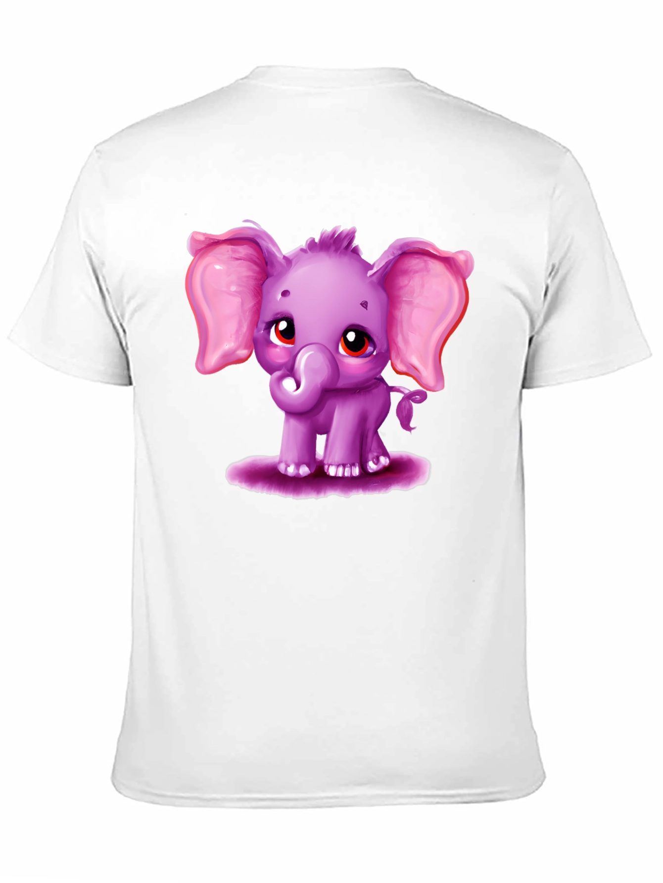 Cute Elephant Graphic Tee - Black Cotton Shirt