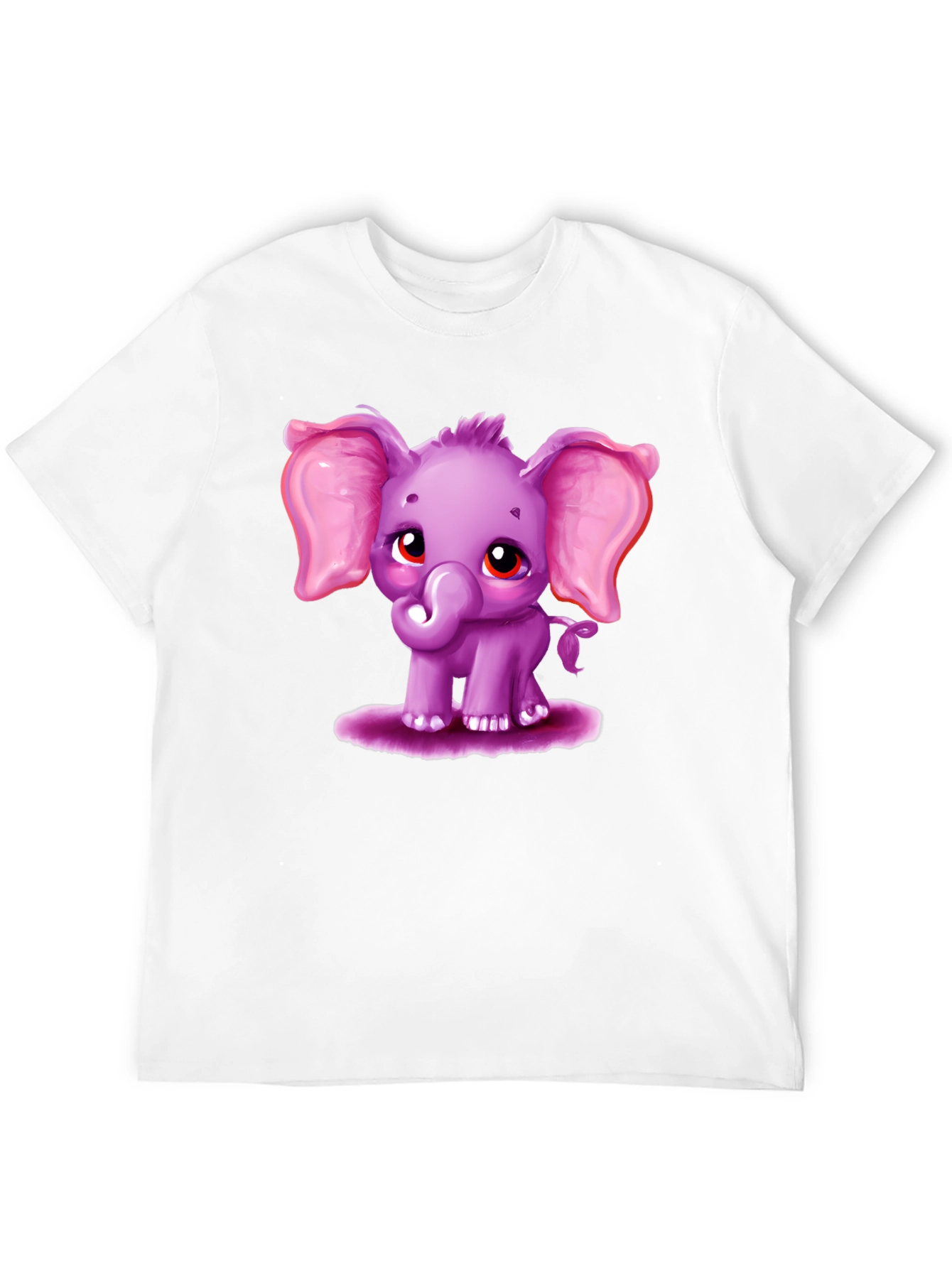 Cute Elephant Graphic Tee - Black Cotton Shirt