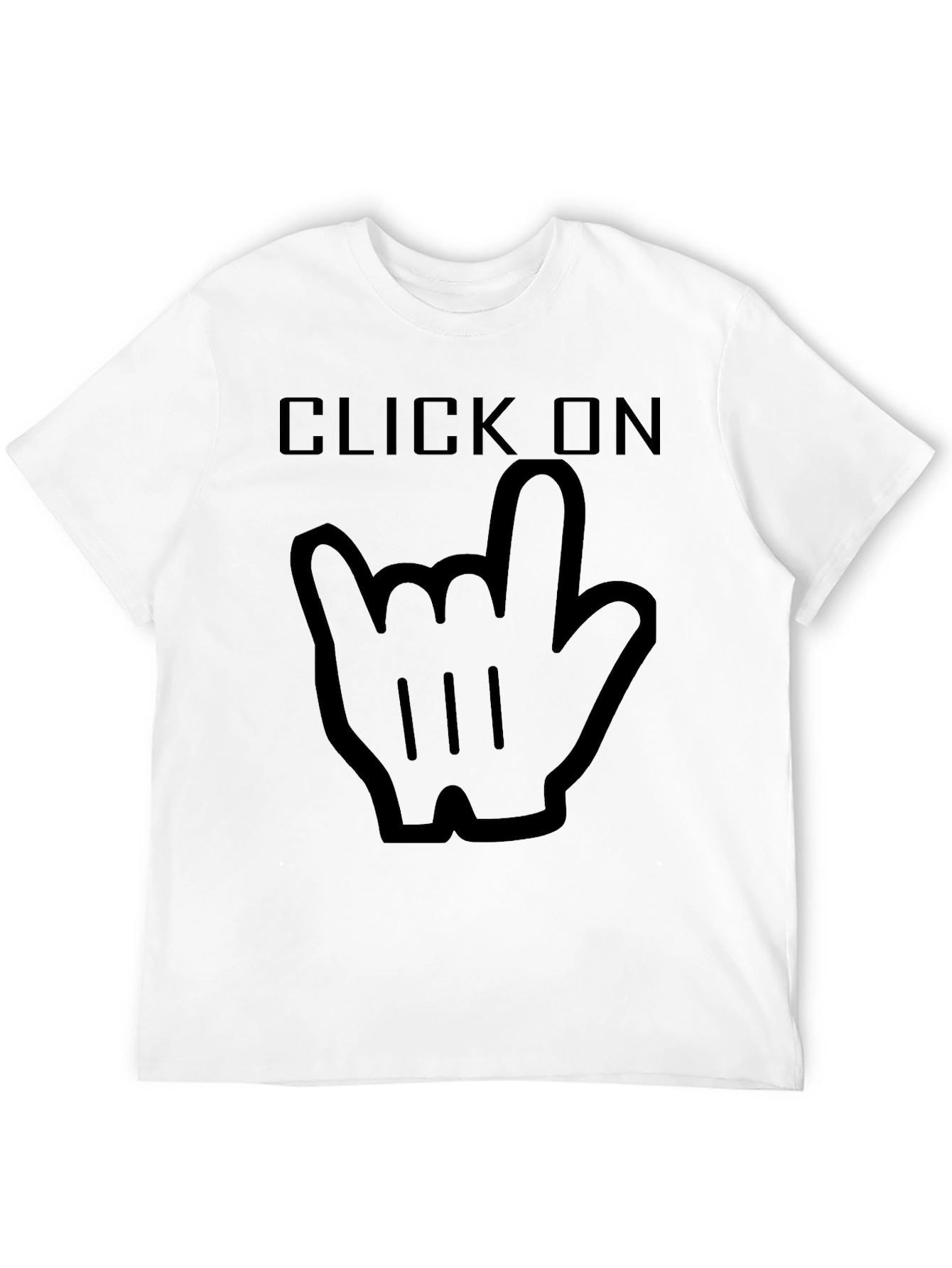 Click On Hand Gesture Black T-Shirt
