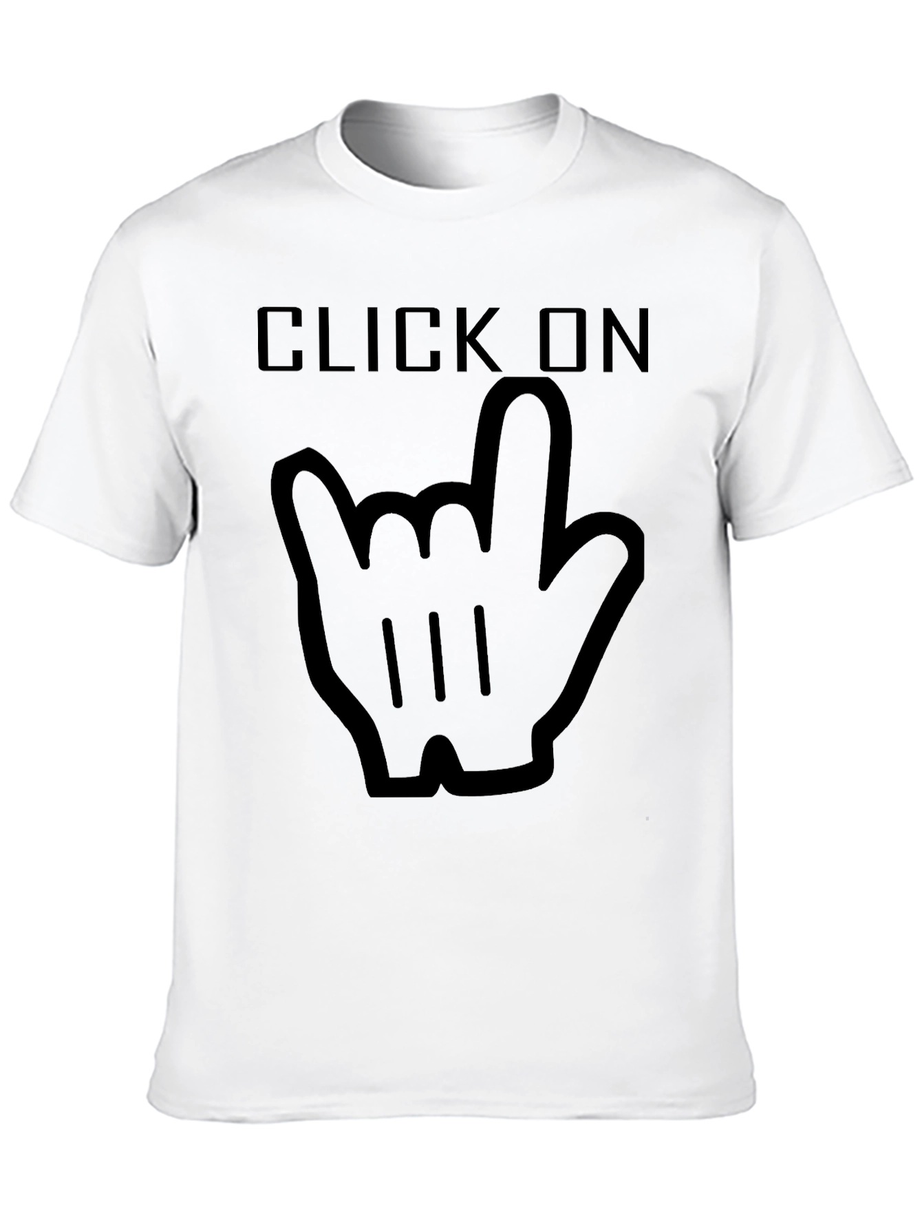 Click On Hand Gesture Black T-Shirt