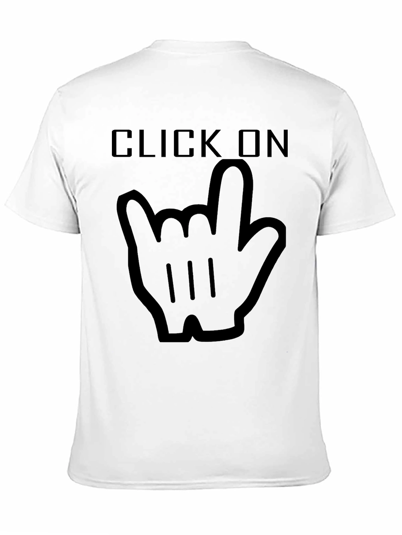 Click On Hand Gesture Black T-Shirt