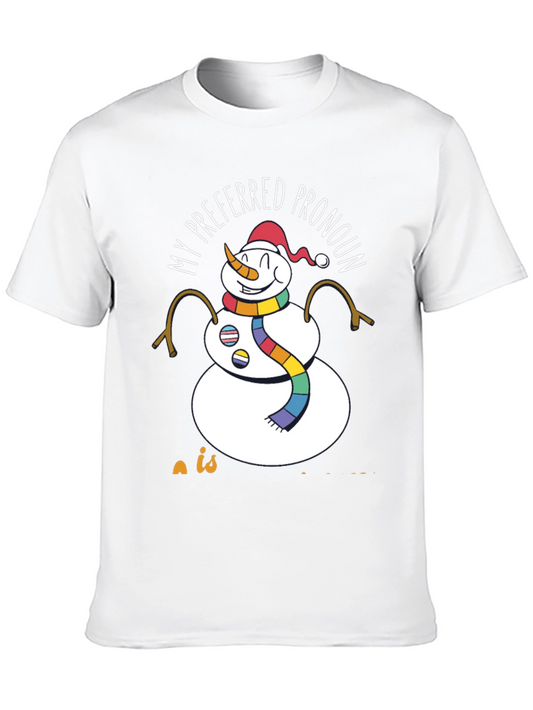 Preferred Pronoun Snowman T-Shirt