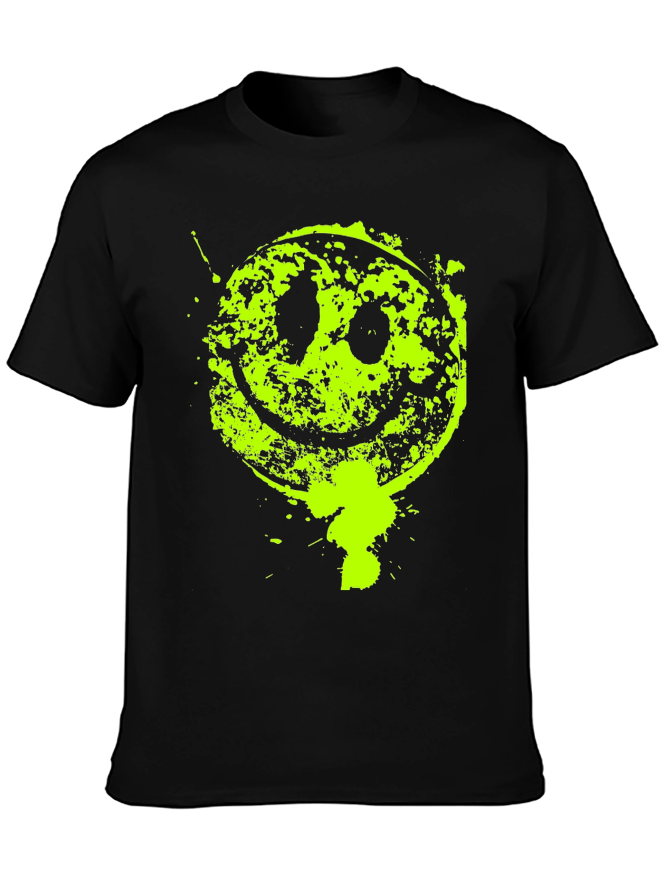 Grunge Smiley Face Graphic T-Shirt