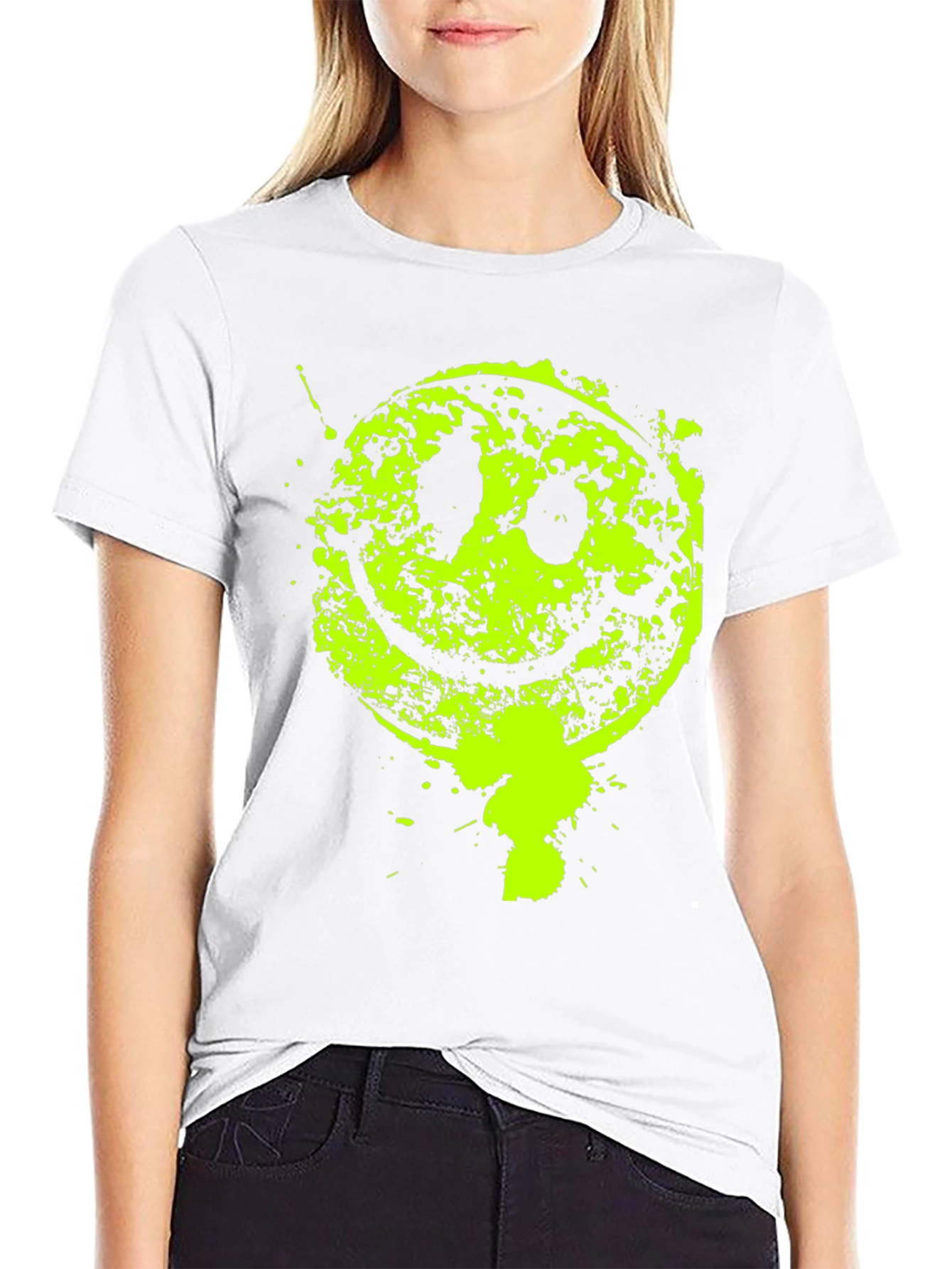 Grunge Smiley Face Graphic T-Shirt