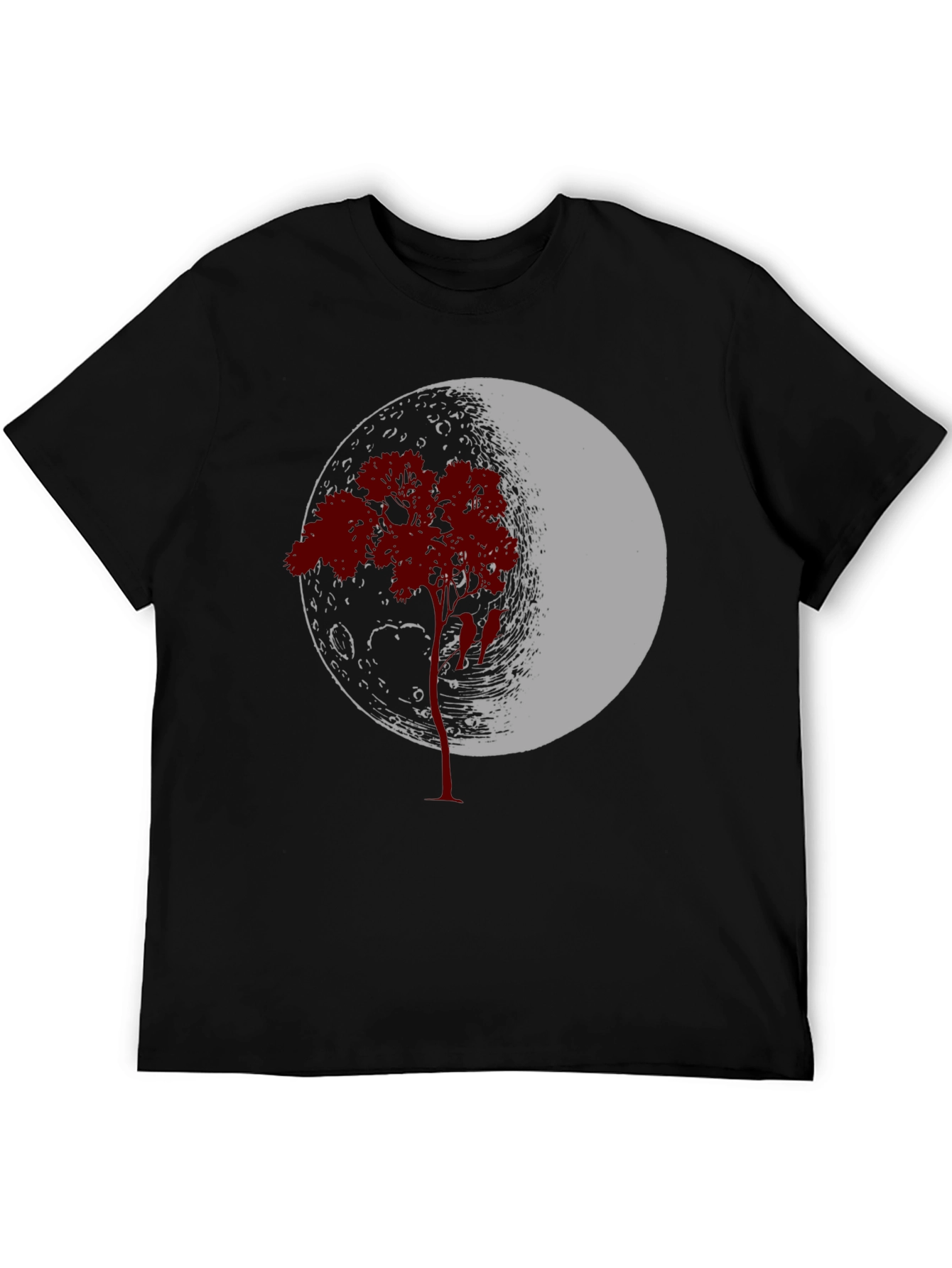 Moon Tree Graphic Tee - Black Cotton Blend