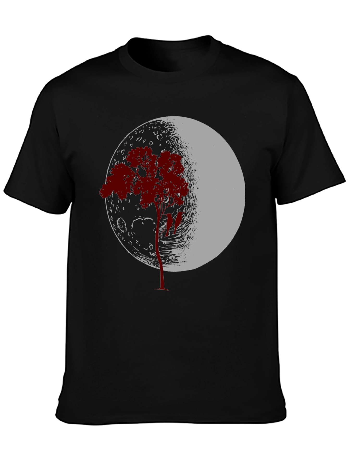 Moon Tree Graphic Tee - Black Cotton Blend
