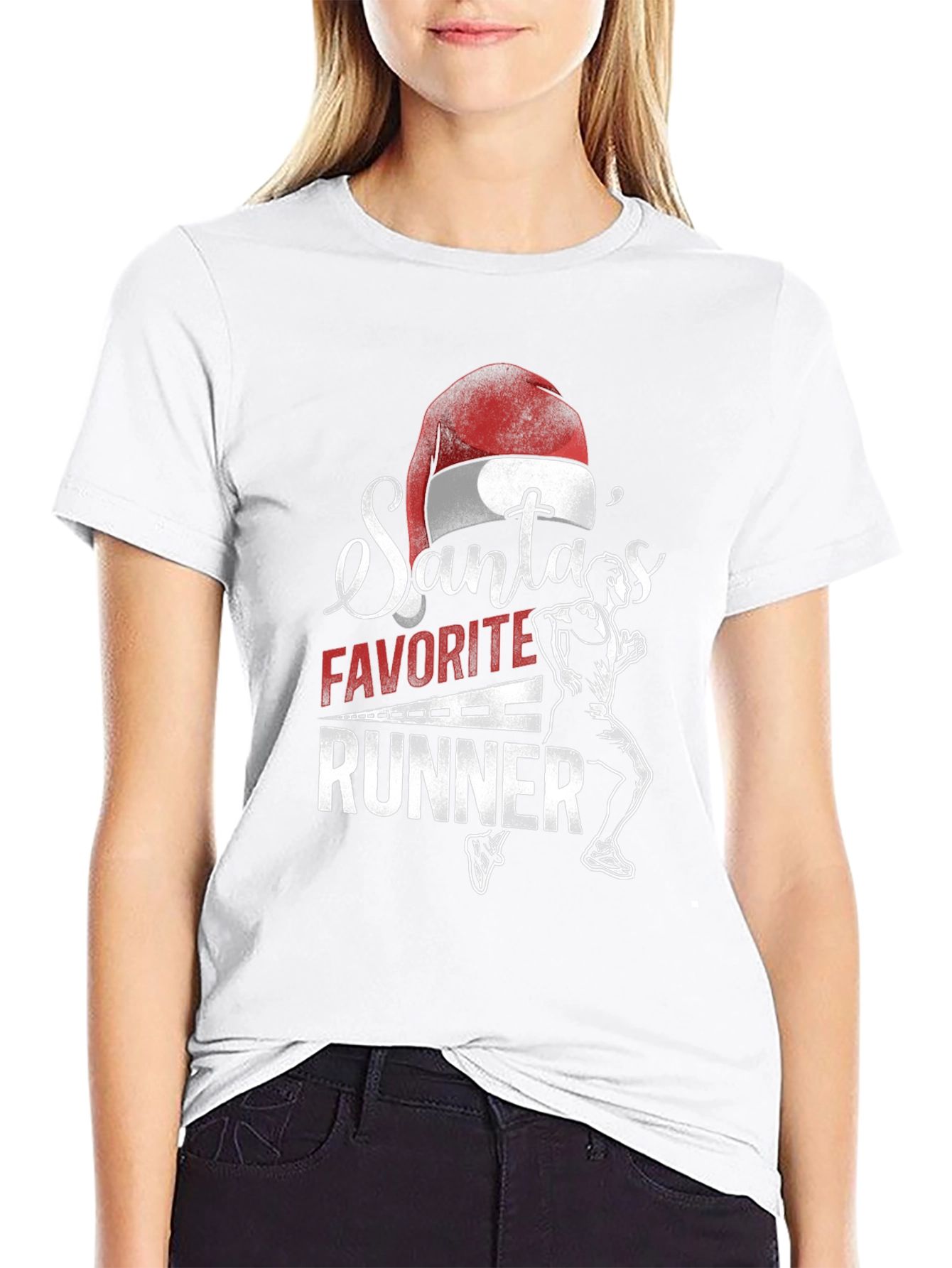Santas Favorite Runner T-Shirt - Holiday Running Apparel