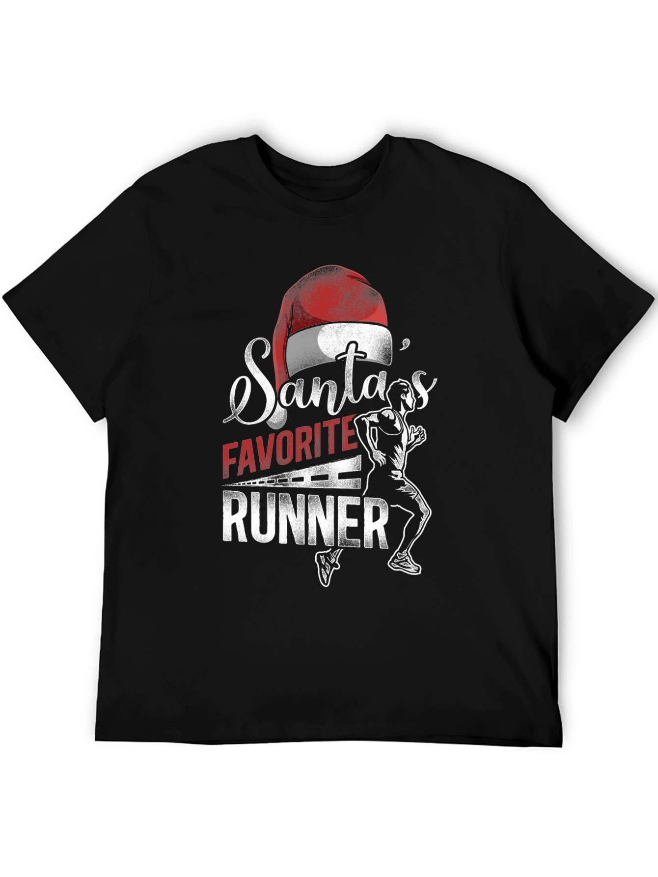 Santas Favorite Runner T-Shirt - Holiday Running Apparel