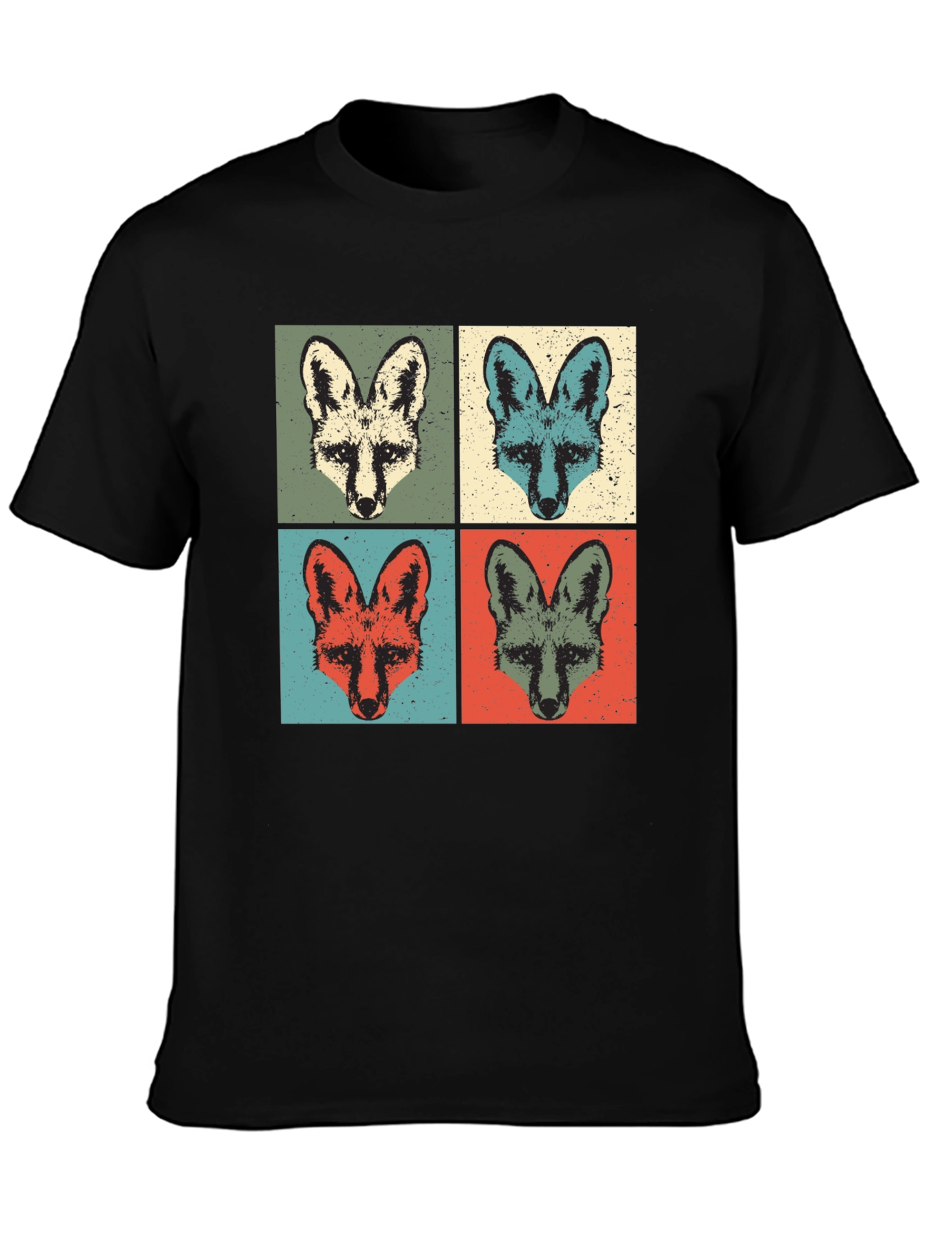 Retro Fox Portrait T-Shirt - Unique Graphic Tee