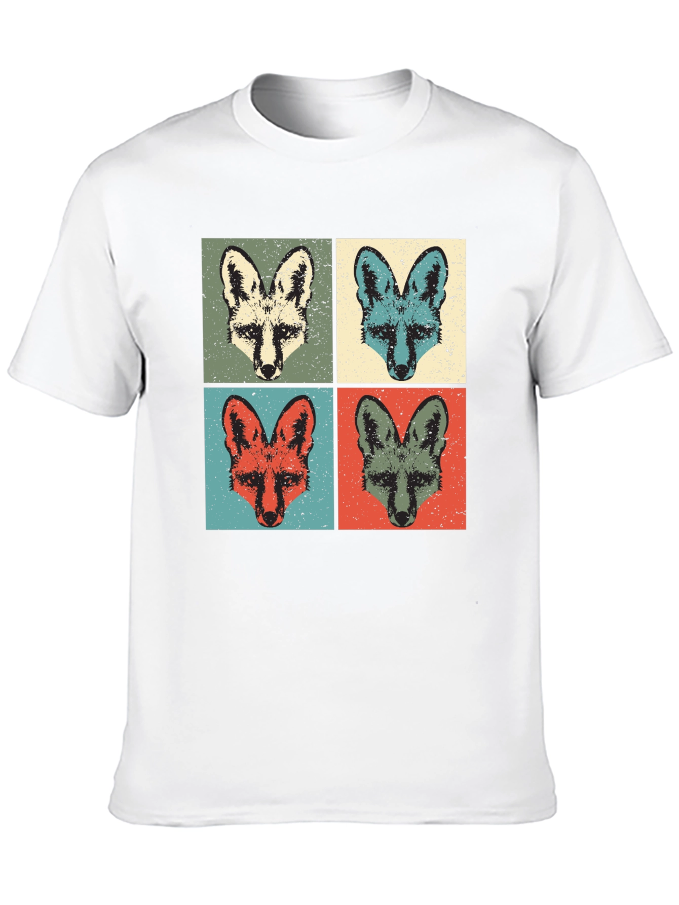 Retro Fox Portrait T-Shirt - Unique Graphic Tee