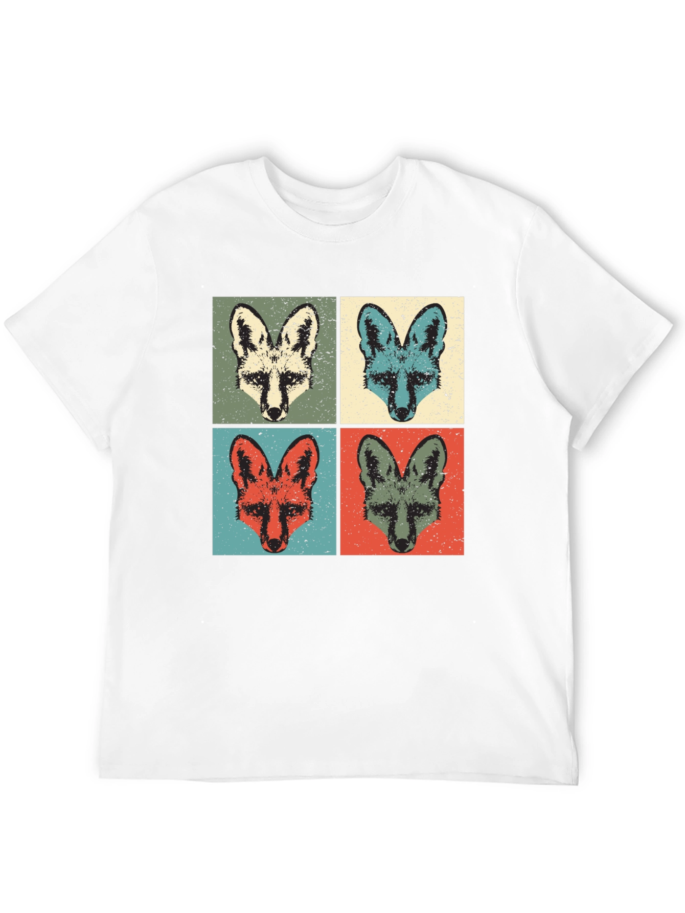 Retro Fox Portrait T-Shirt - Unique Graphic Tee