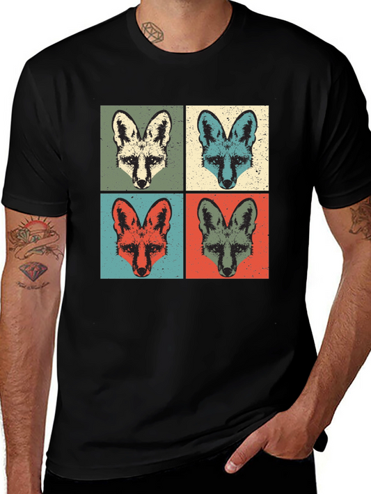 Retro Fox Portrait T-Shirt - Unique Graphic Tee