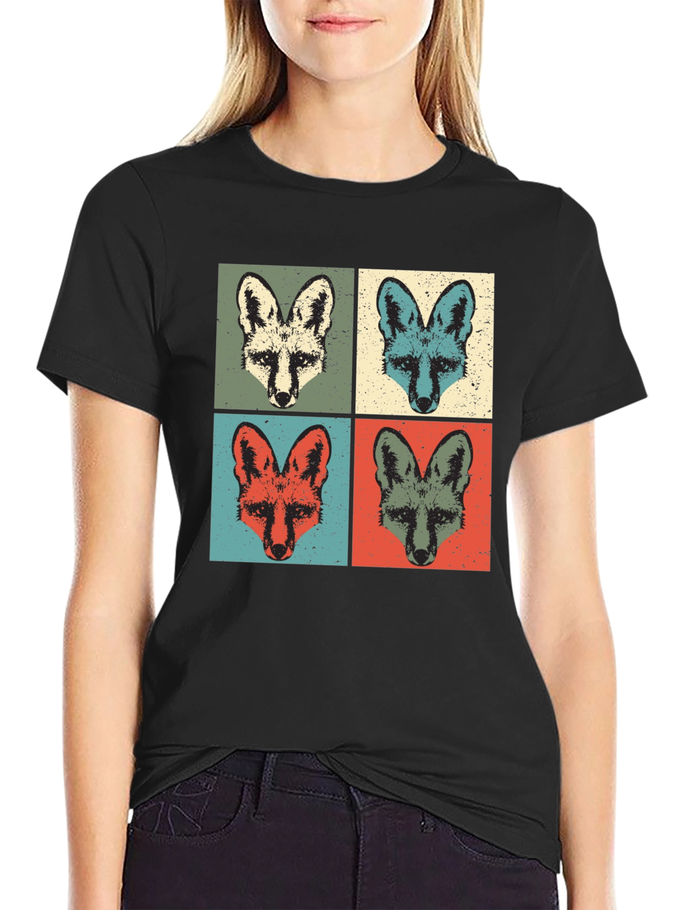 Retro Fox Portrait T-Shirt - Unique Graphic Tee
