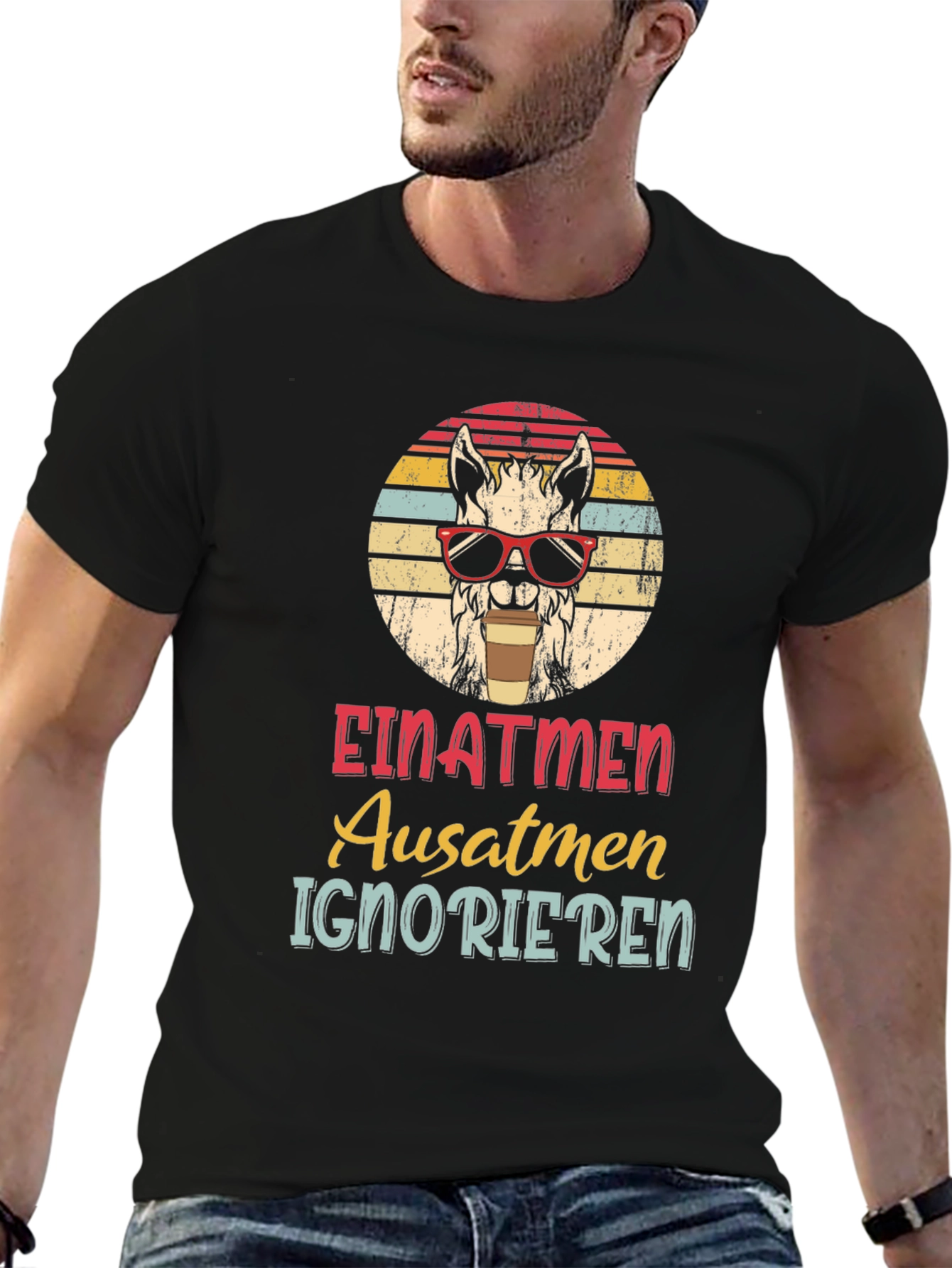 Llama Einatmen Ausatmen Ignorieren Graphic Tee