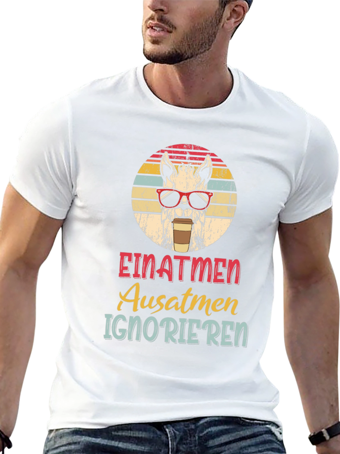 Llama Einatmen Ausatmen Ignorieren Graphic Tee