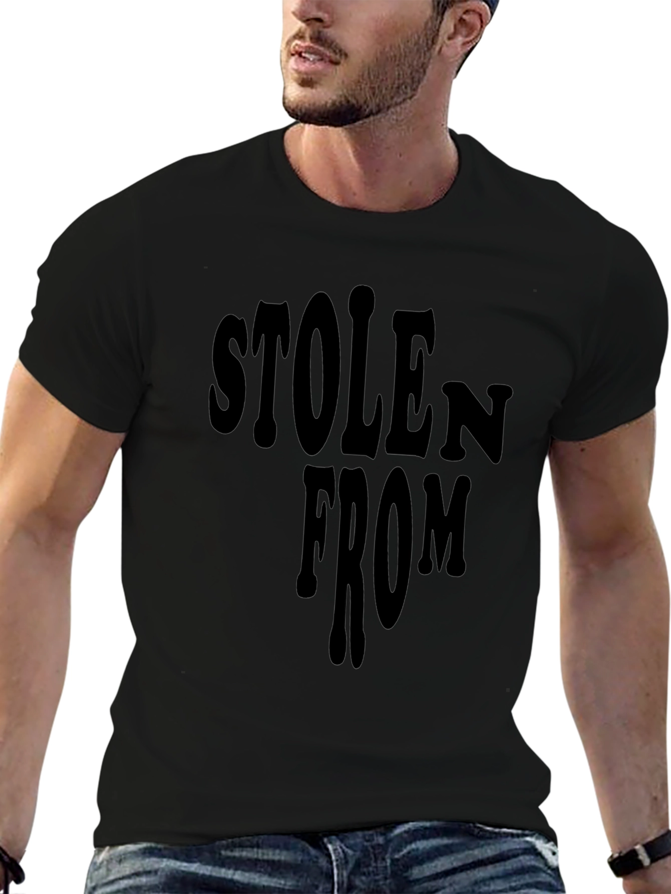 Stolen From Graphic Tee - Black Crewneck T-Shirt